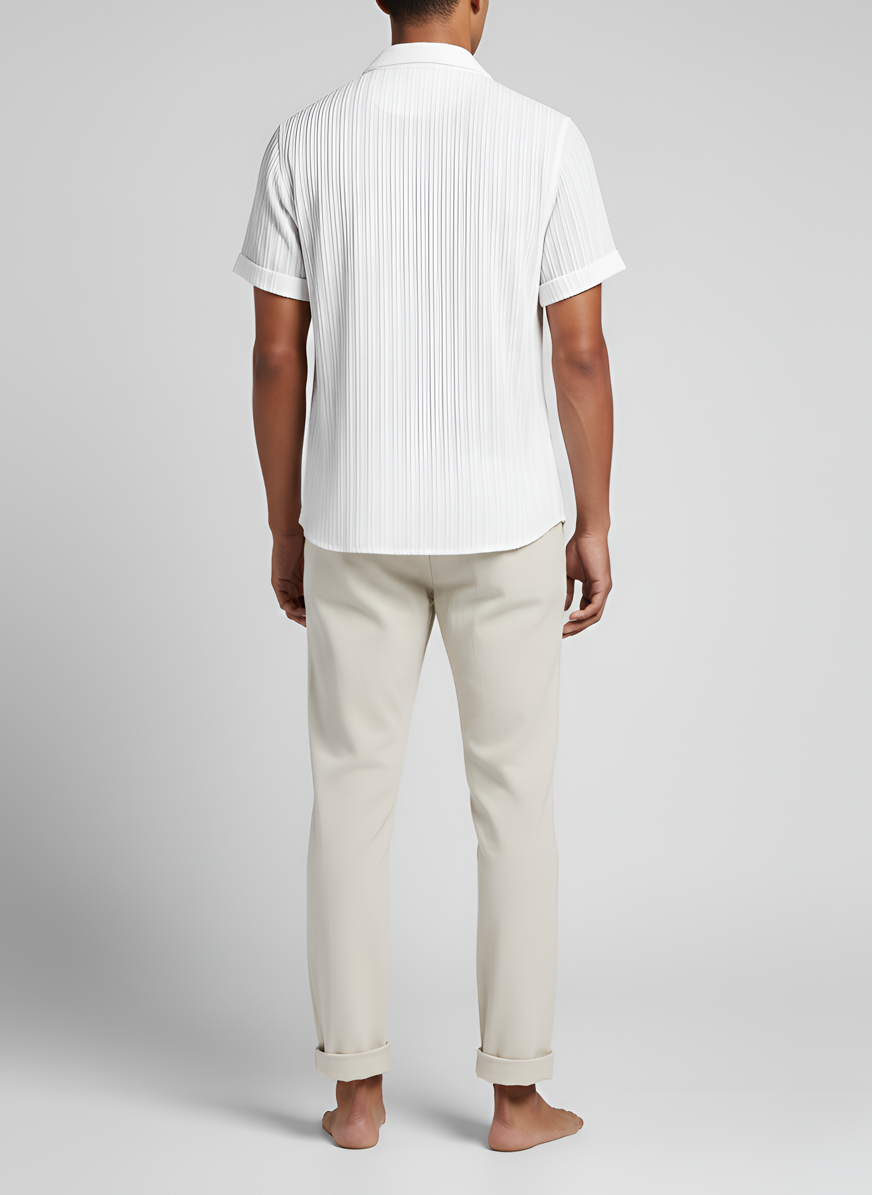 Conjunto de verano para hombre con camisa de manga corta y pantalones de algodón ligero