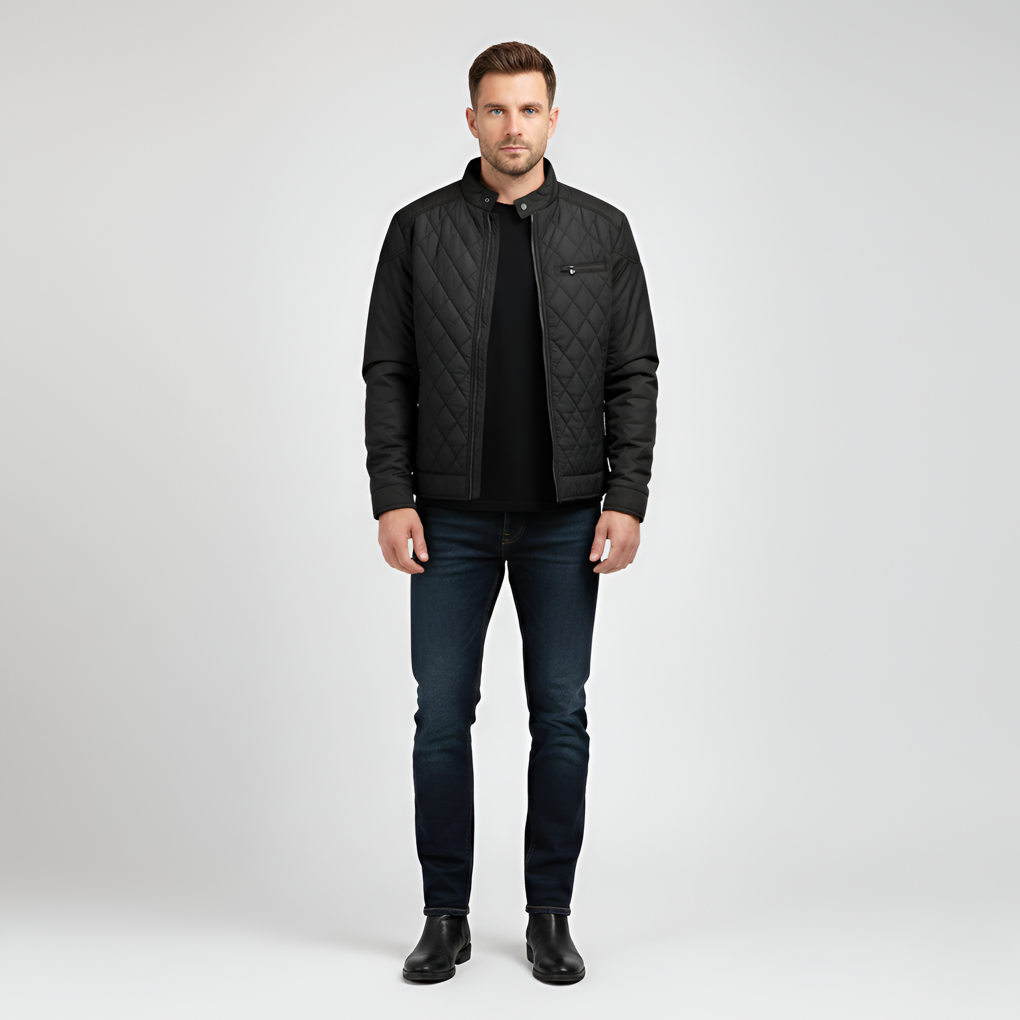 Chaqueta acolchada para hombre Bellivaro, chaqueta de entretiempo ligera con cremallera