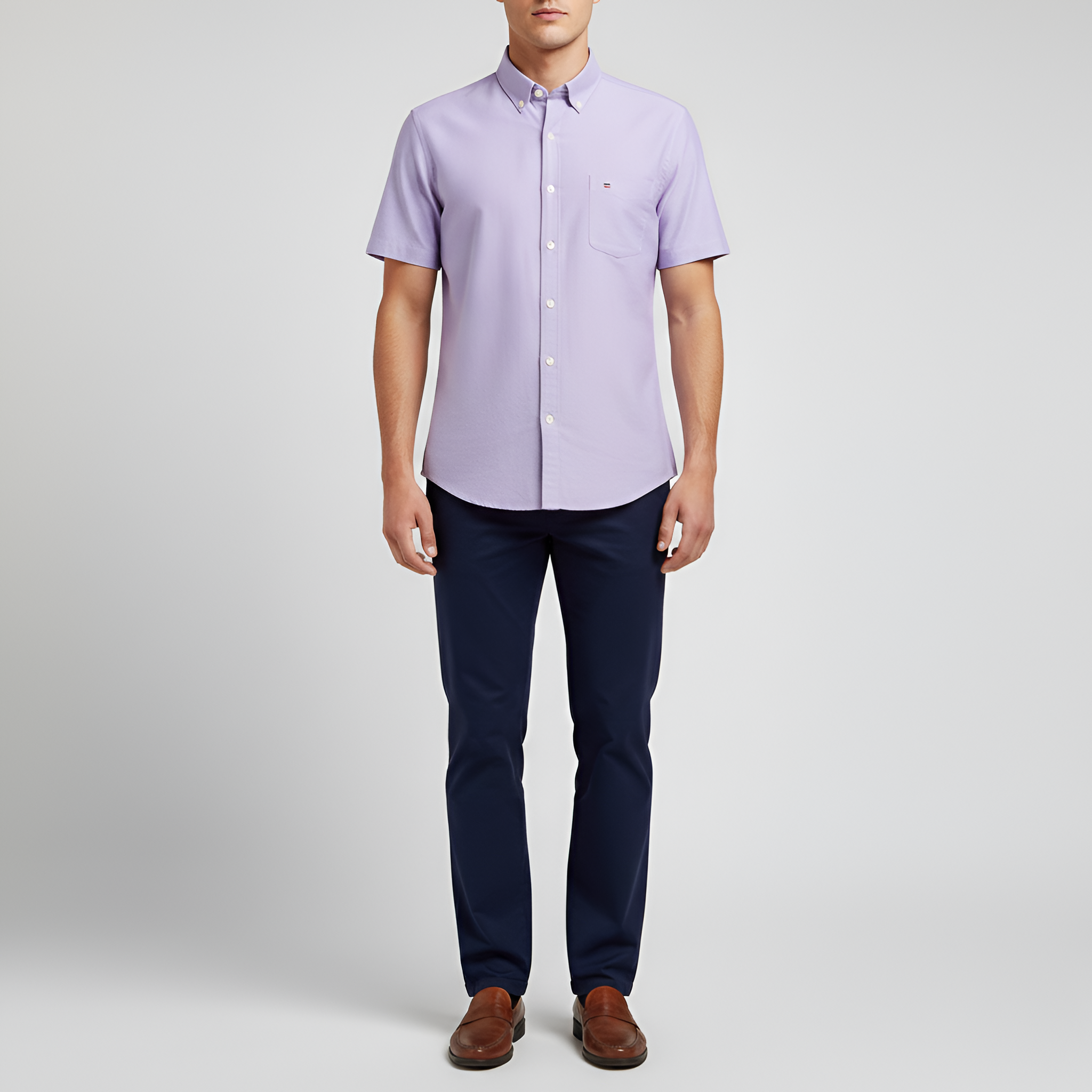 Chemise homme Bellivaro à manches courtes en coton avec fermeture à boutons et col classique