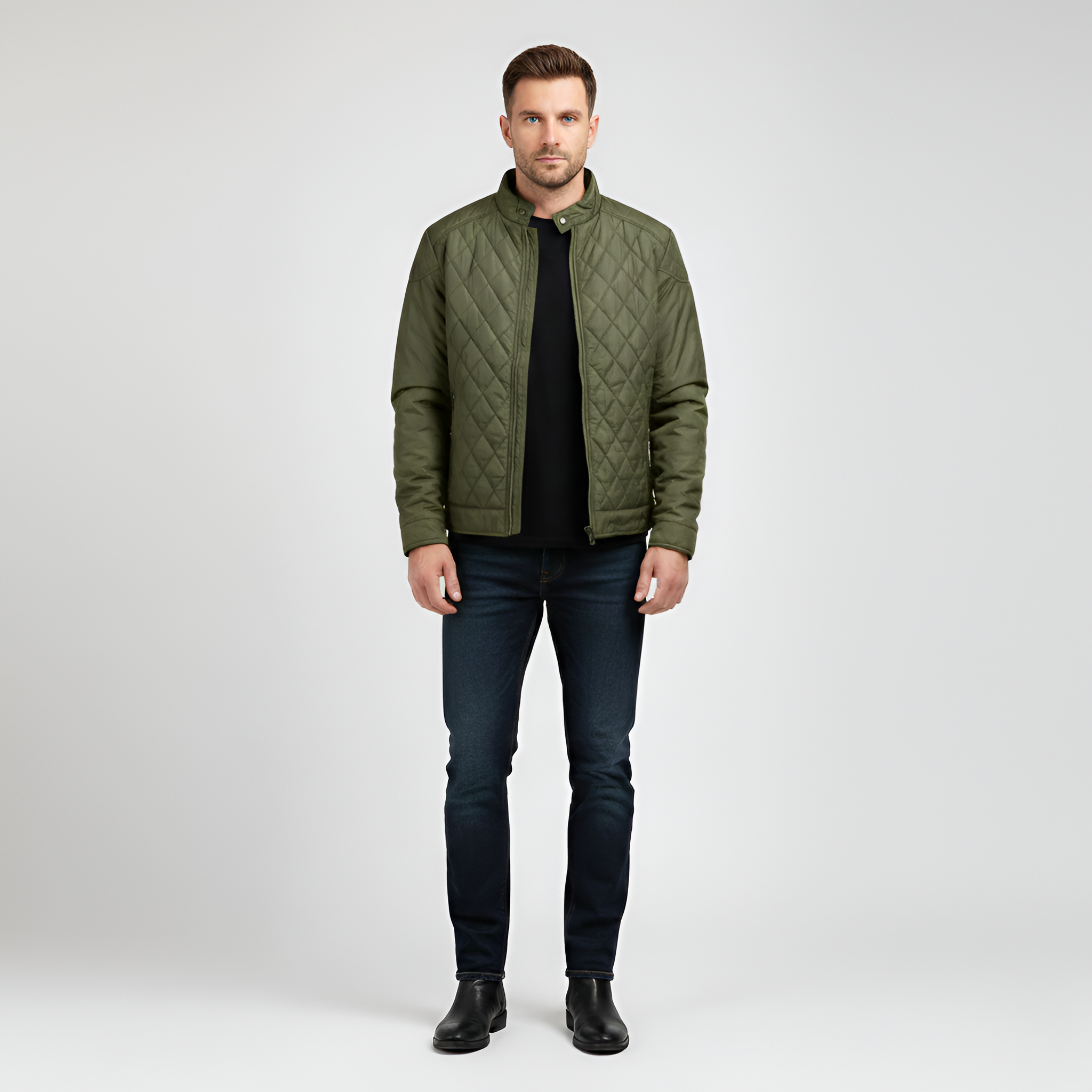 Chaqueta acolchada para hombre Bellivaro, chaqueta de entretiempo ligera con cremallera