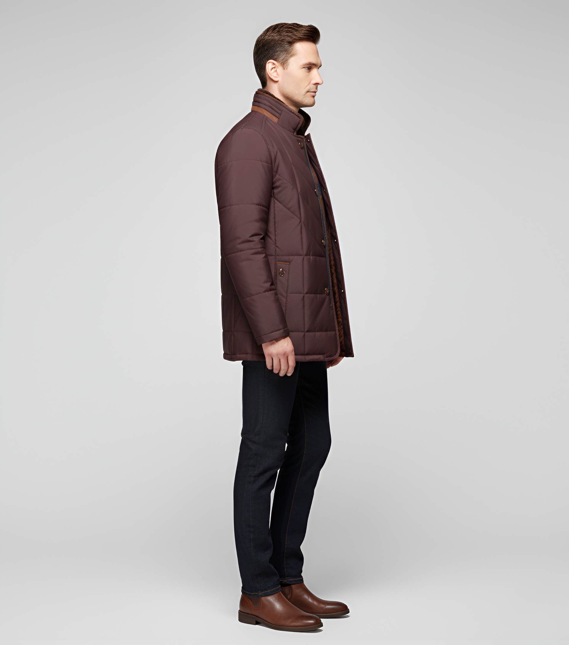 Chaqueta de invierno acolchada para hombre Bellivaro con cremallera y cuello