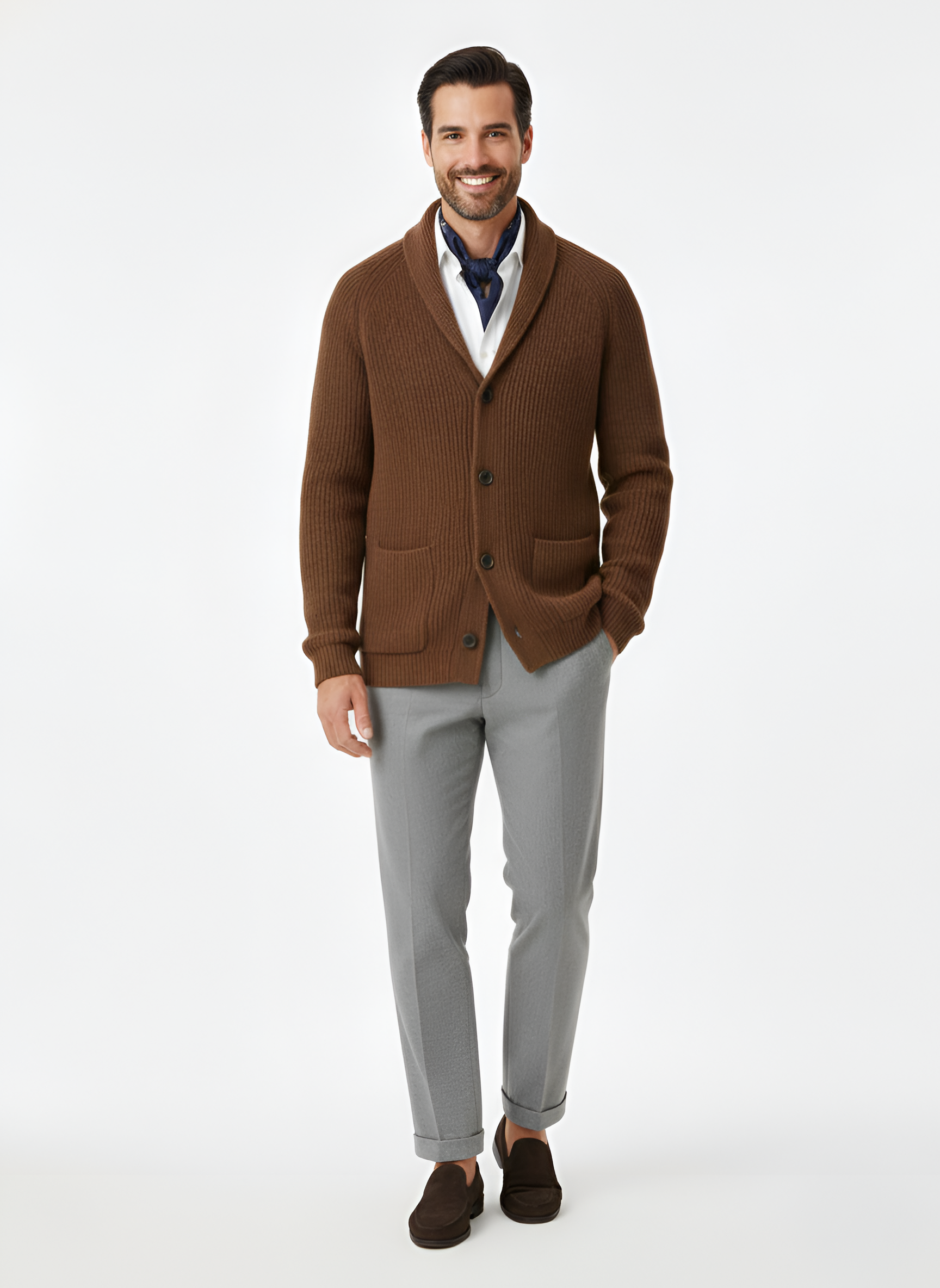 Bellivaro πλεκτή ζακέτα για άντρες με κουμπιά και ψηλό γιακά