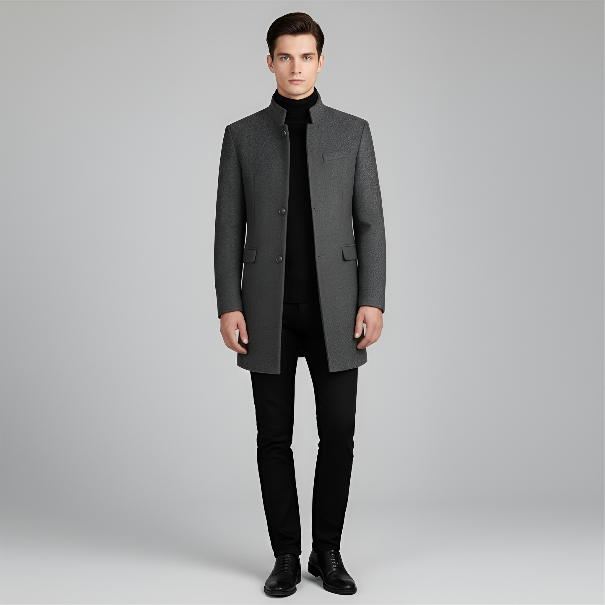 Bellivaro ανδρικό μάλλινο παλτό κλασικό μακρύ μοντέλο