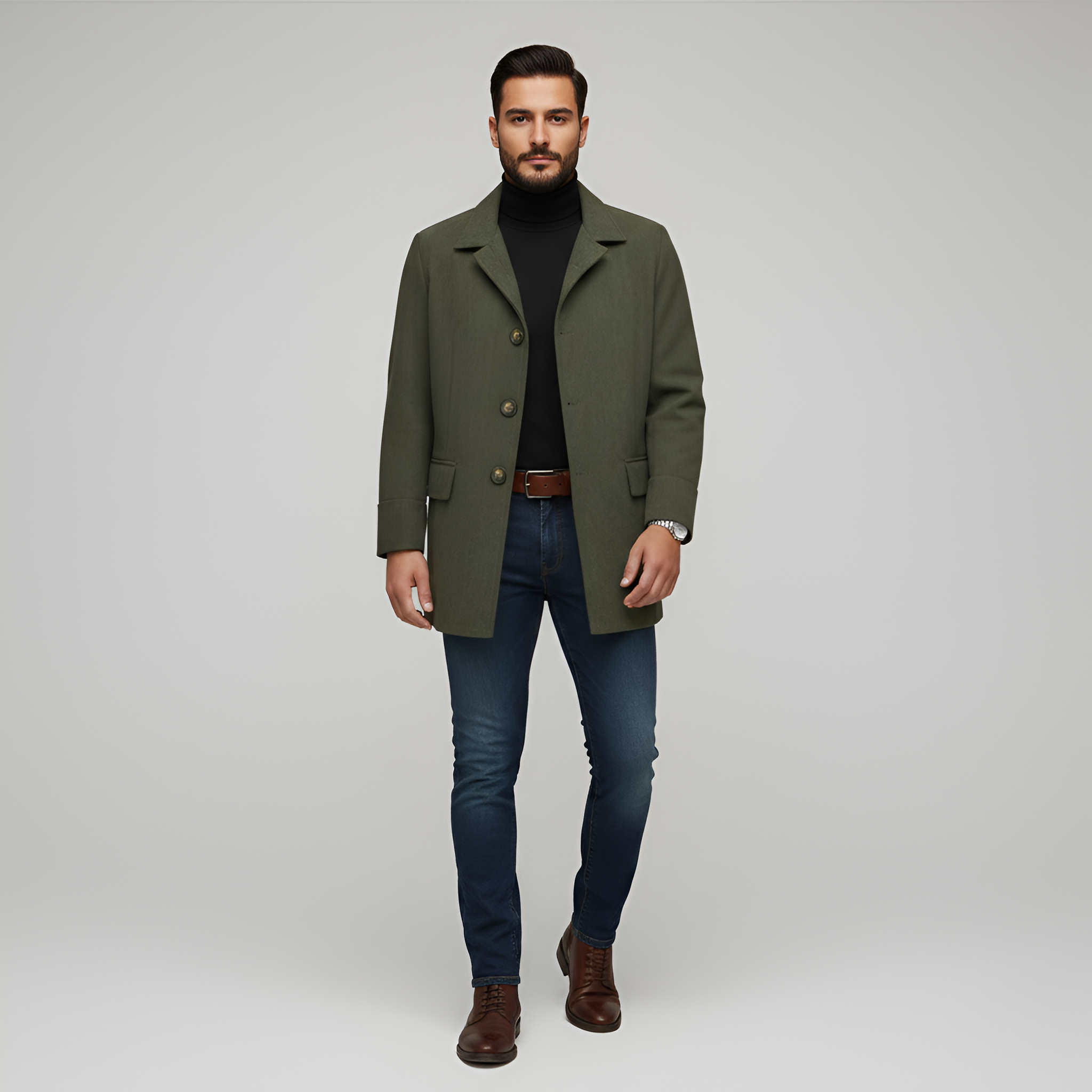 Bellivaro férfi kord kabát gombos záródással