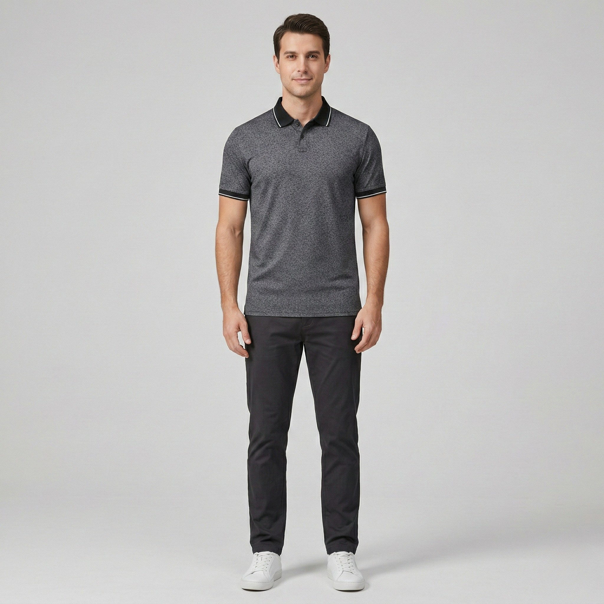 Tricou polo bărbați din bumbac – Polo cu mânecă scurtă și guler