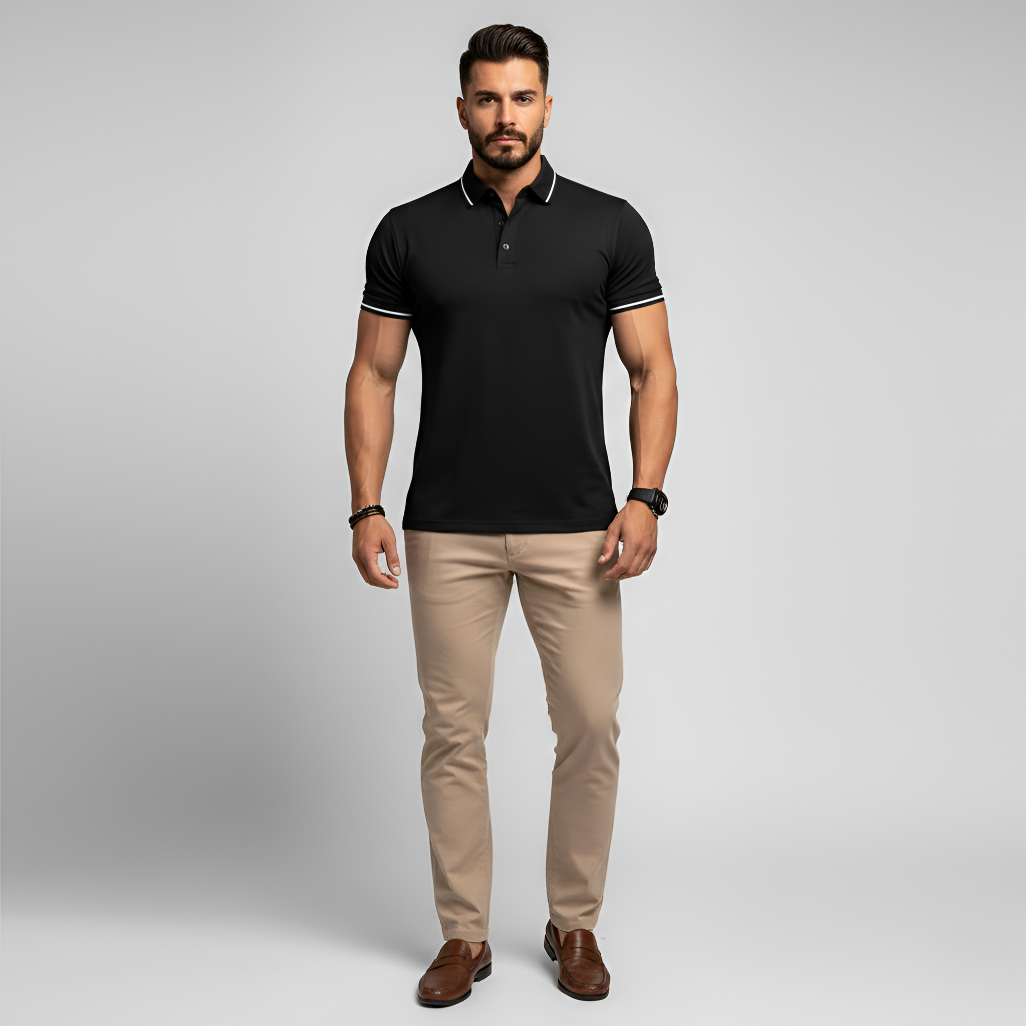 Pánské polo tričko z bavlny – úzký střih krátký rukáv polo košile