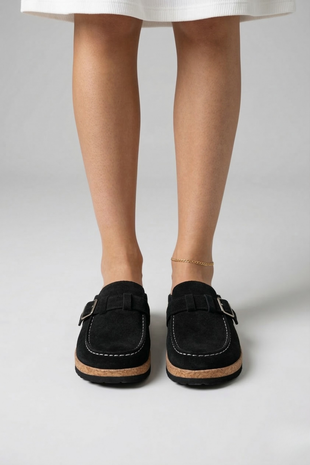 Women's Slip-On Loafers with Buckle, Comfortable Casual Mule Loafers for Everyday Wear