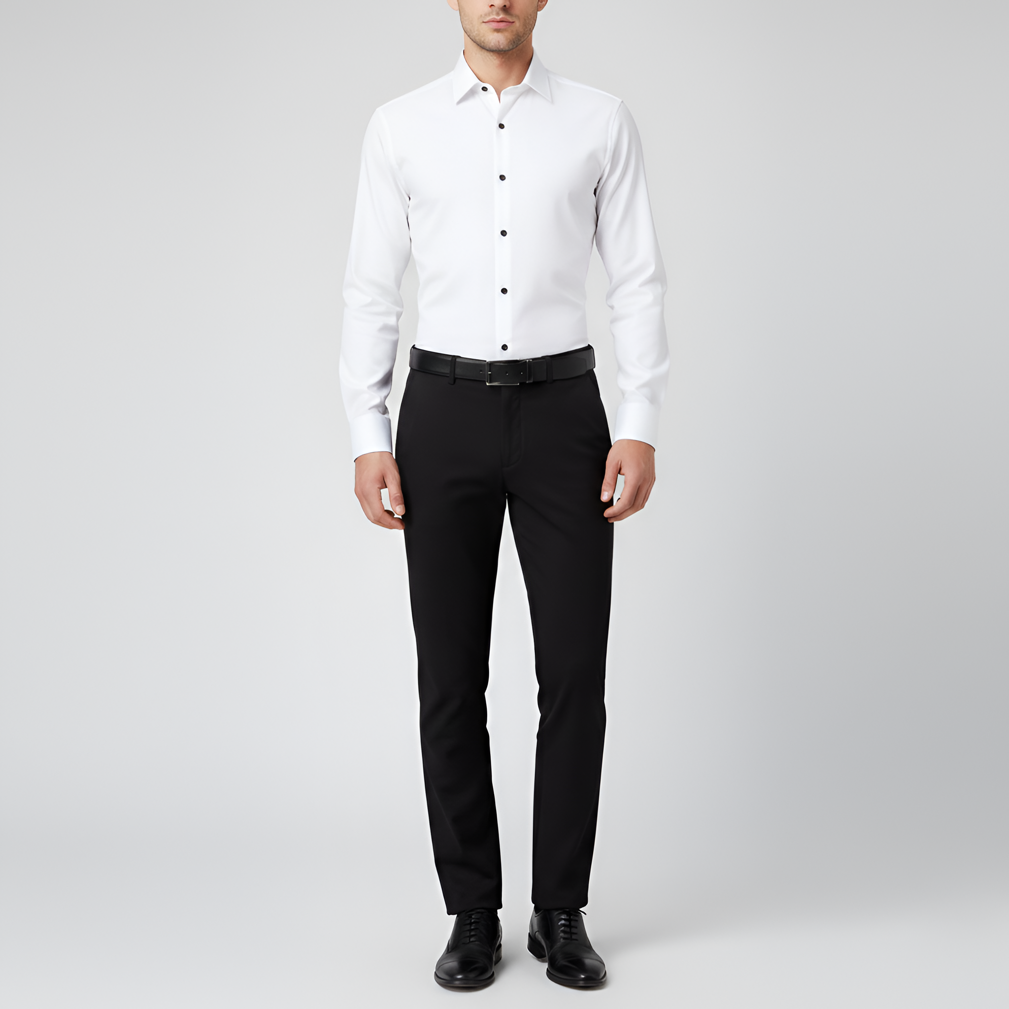 Chemise homme Bellivaro à manches longues en coton coupe slim