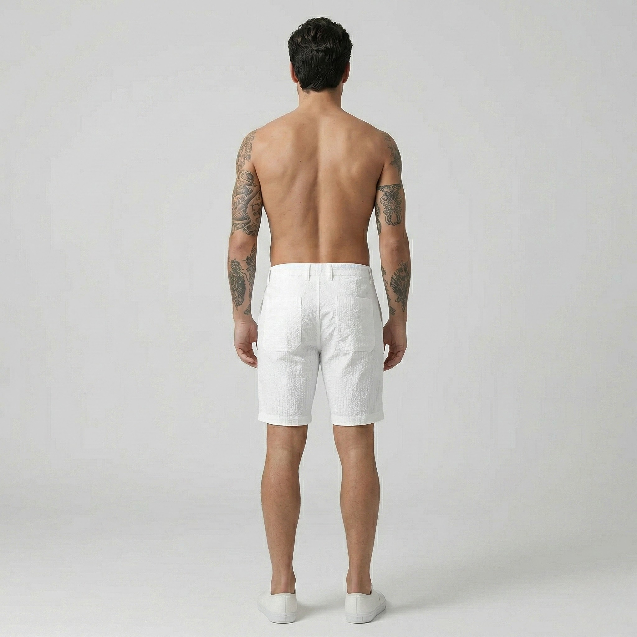 Herre hør shorts med lommer – Sommer shorts i hørblanding