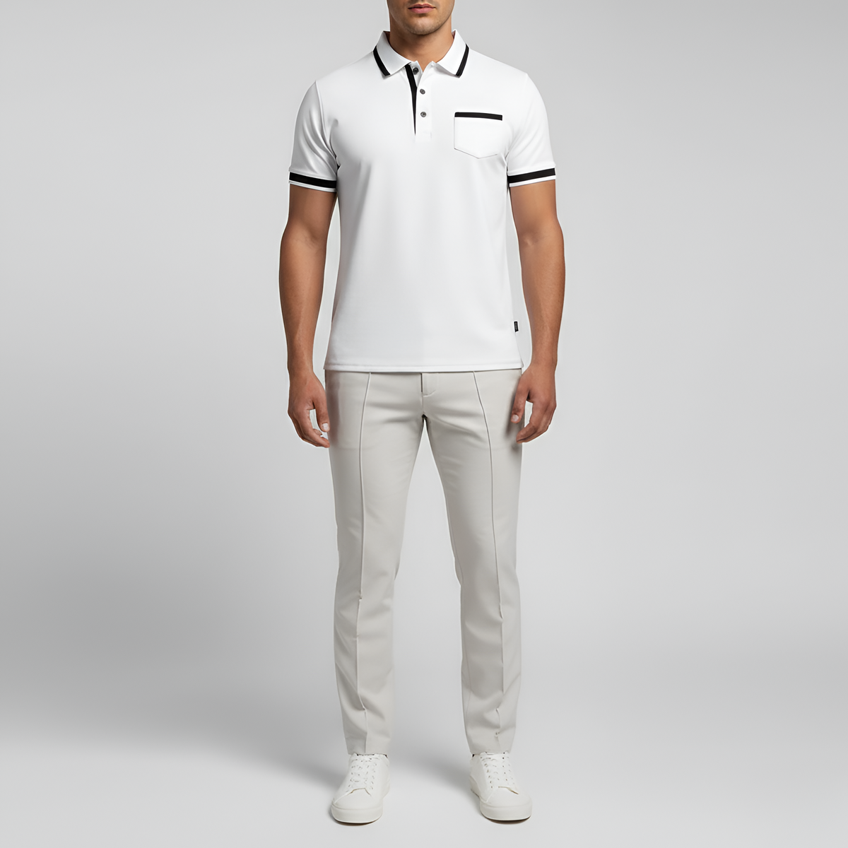 Herre polo t-shirt i bomuld – klassisk kortærmet poloshirt med brystlomme