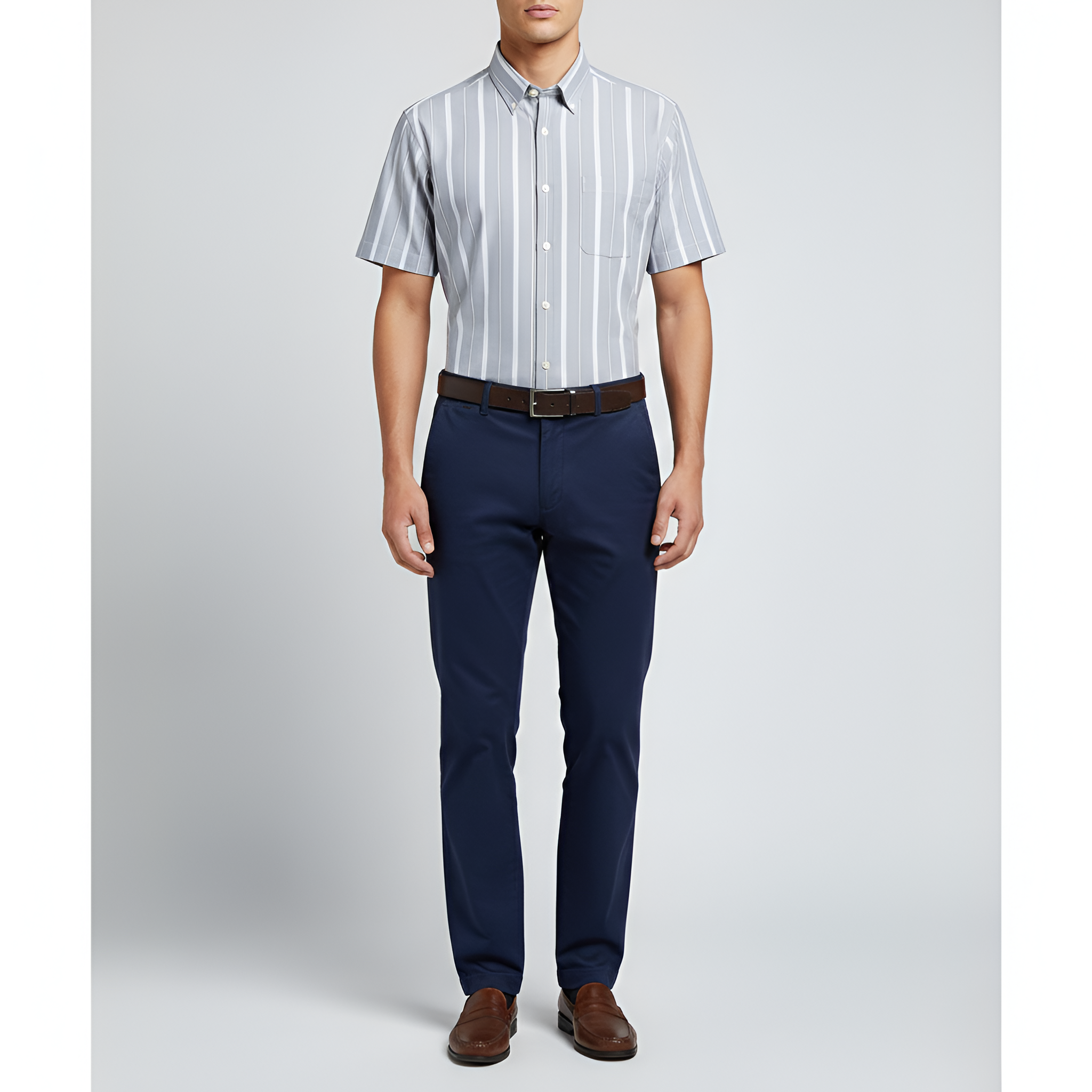 Chemise homme Bellivaro à manches courtes en coton avec fermeture à boutons et col classique