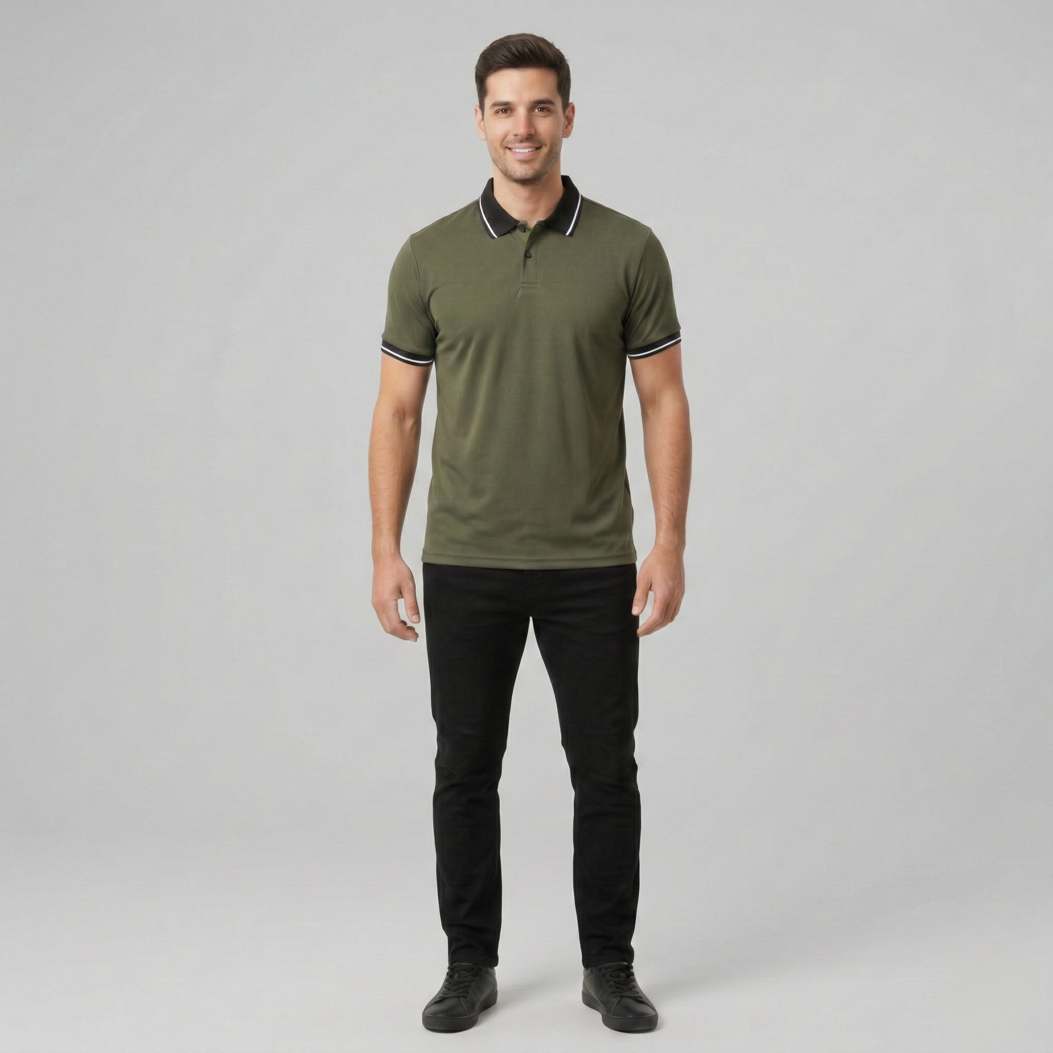 Tricou polo bărbați din bumbac – Polo cu mânecă scurtă și guler