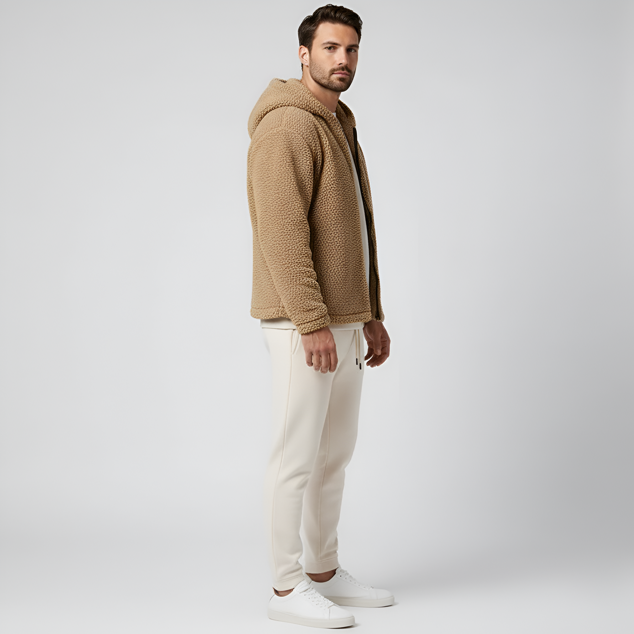 Bellivaro pánska fleecová bunda s kapucňou a zipsom