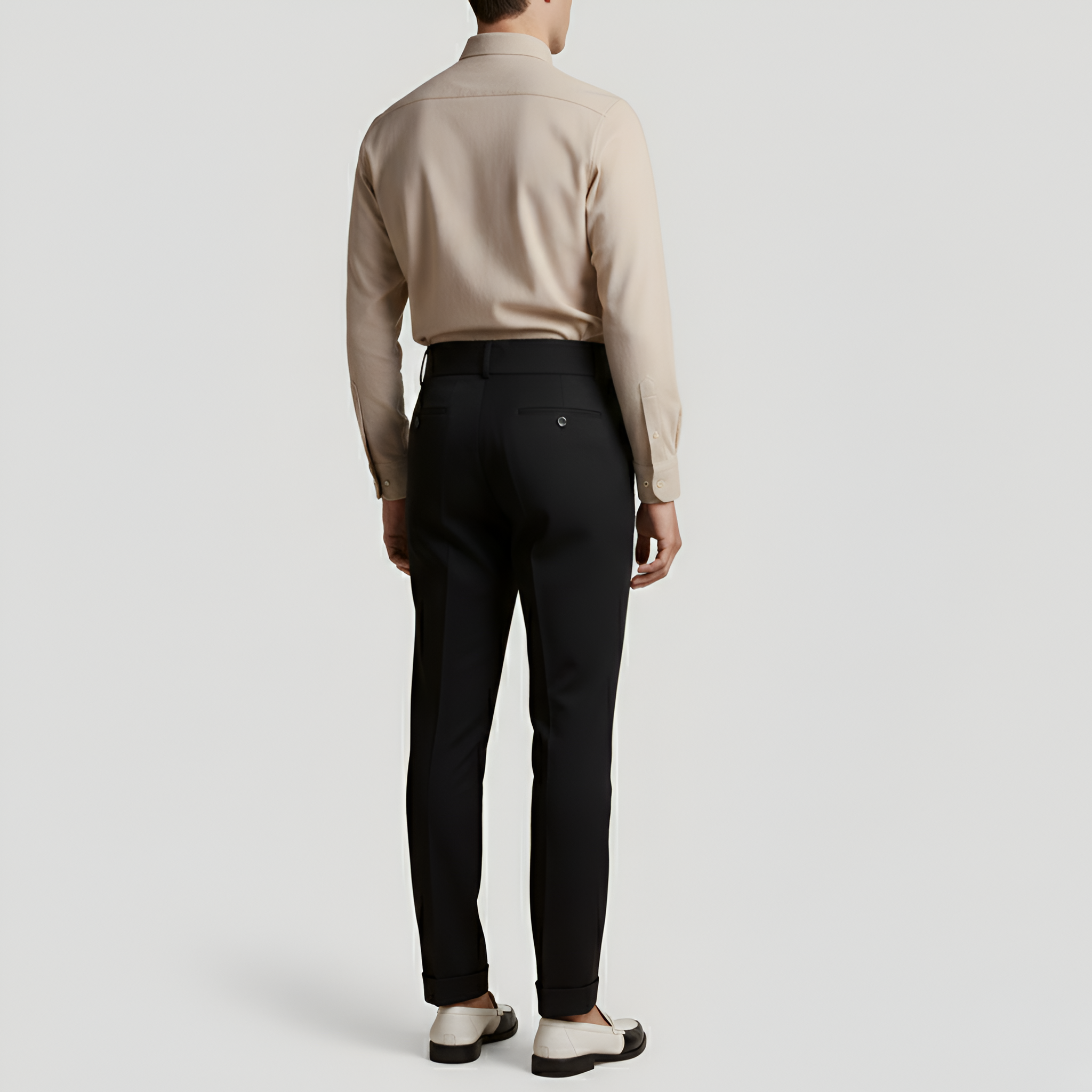 Bellivaro pánske nohavice na oblek s vysokým pásom a na mieru šitým strihom