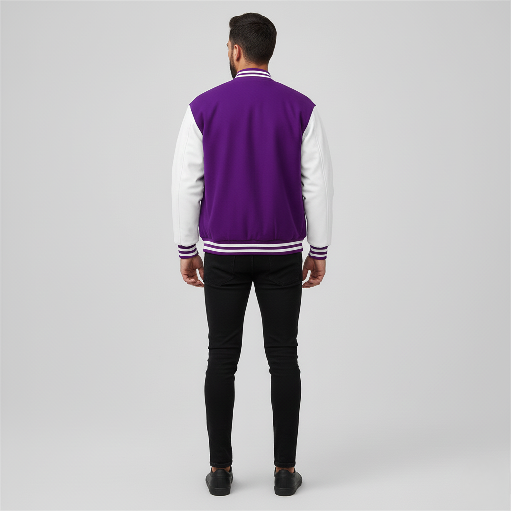 Chaqueta bomber varsity para hombre Bellivaro con botones a presión y corte clásico