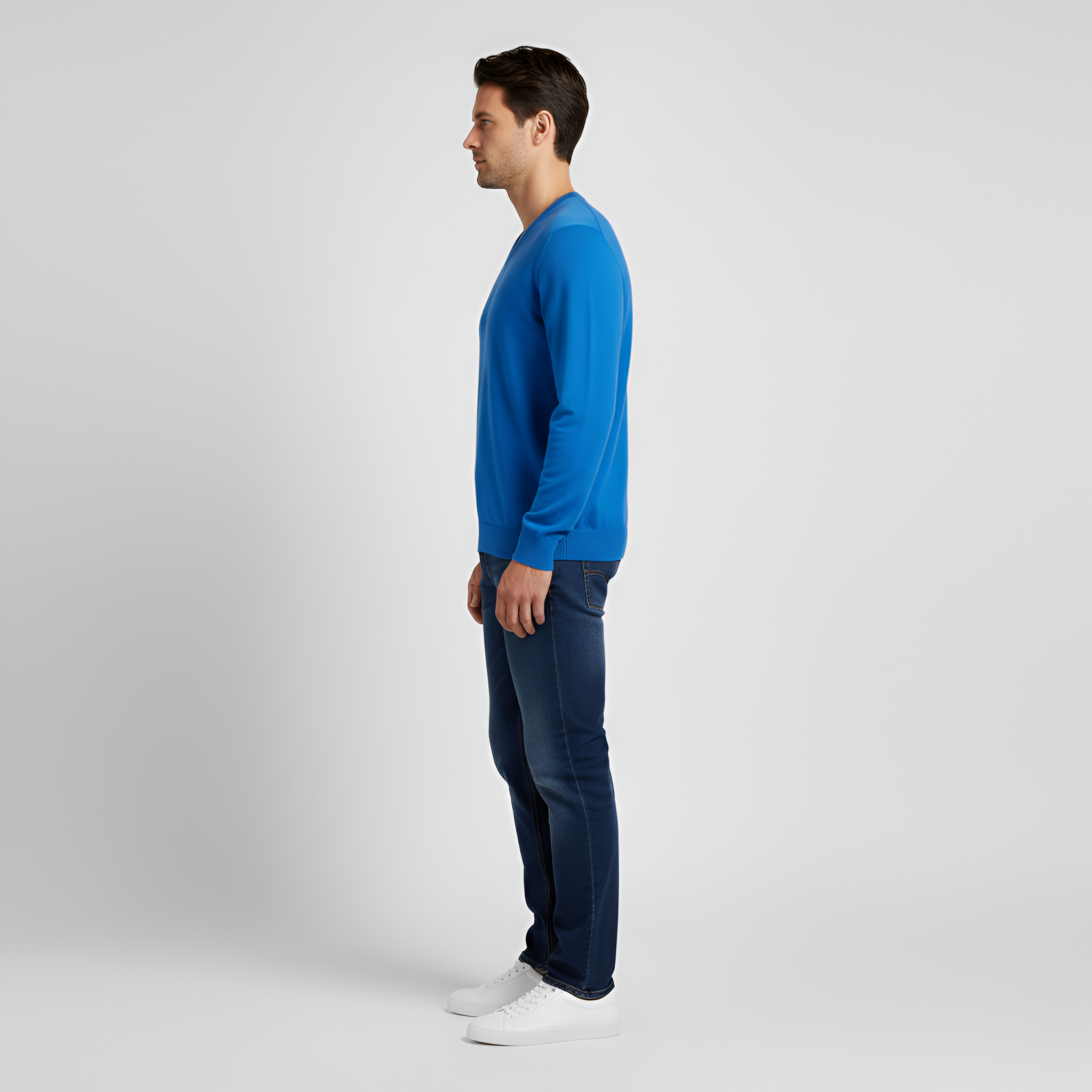 Bellivaro men's knit sweater with V-neck classic fit