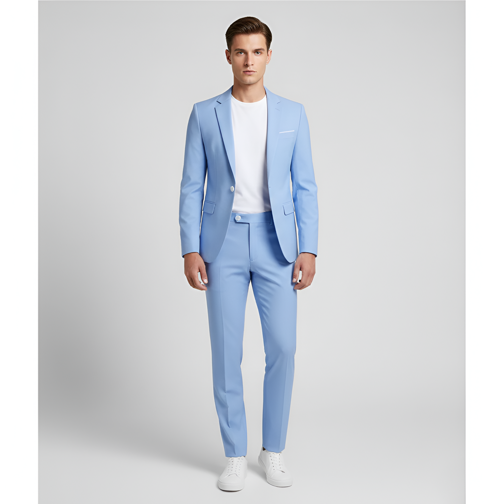 Bellivaro men's slim fit suit with blazer and trousers classic fit