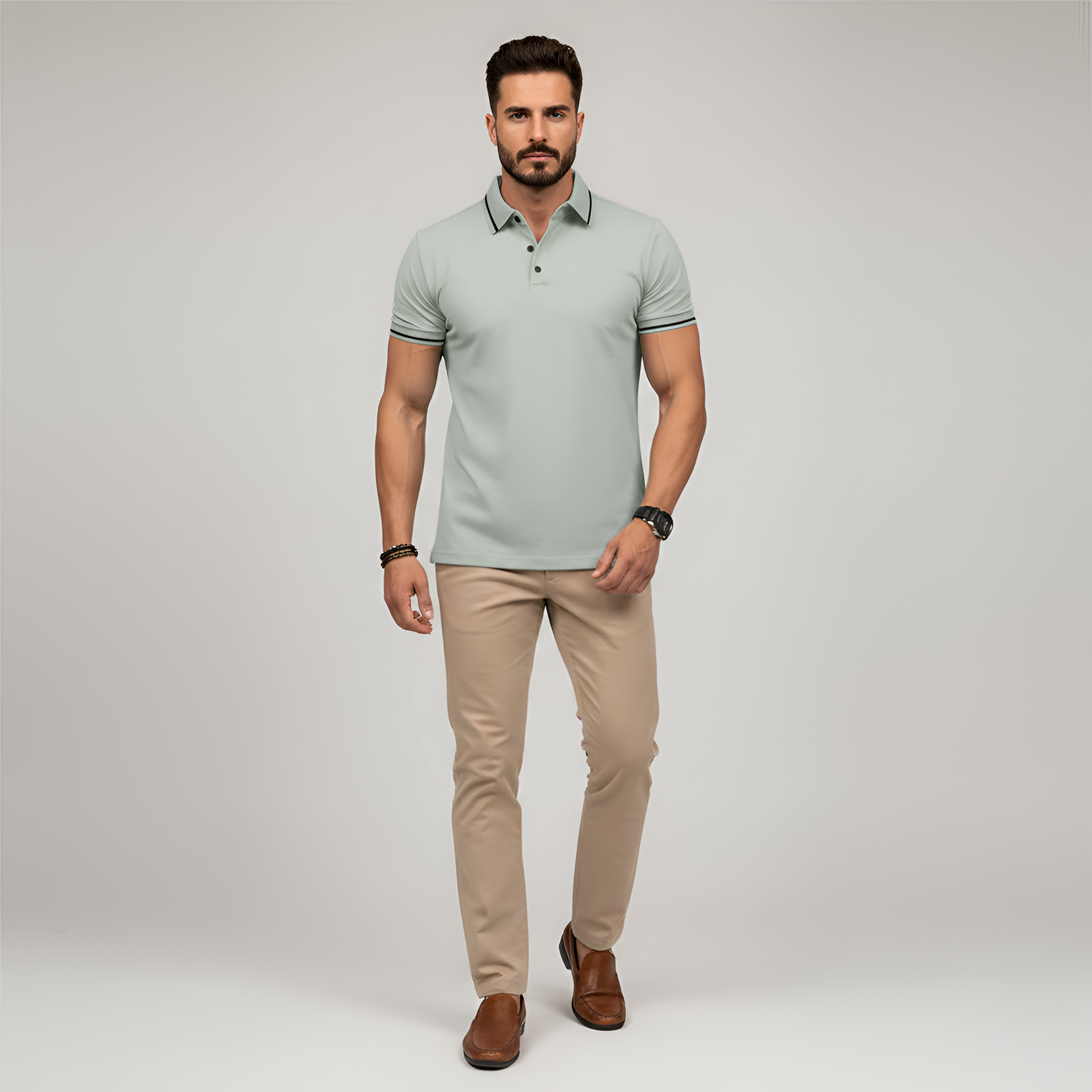 Pánské polo tričko z bavlny – úzký střih krátký rukáv polo košile