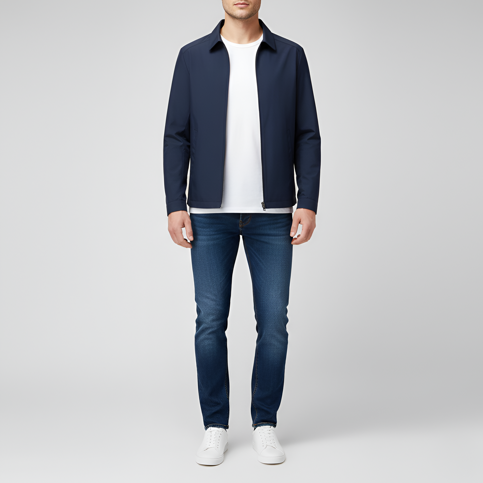 Chaqueta de verano para hombre Bellivaro, chaqueta ligera de entretiempo con cremallera y material cortaviento