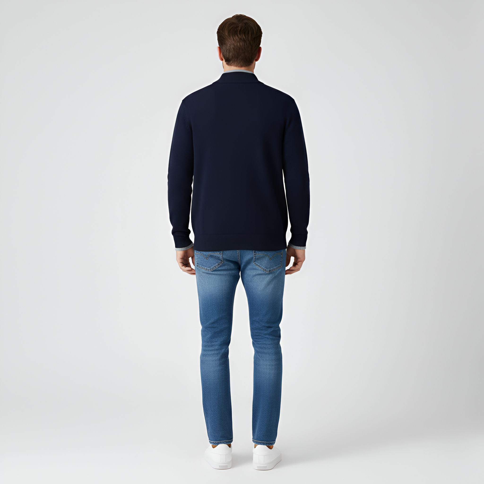 Bellivaro ανδρική μάλλινη ζακέτα με φερμουάρ