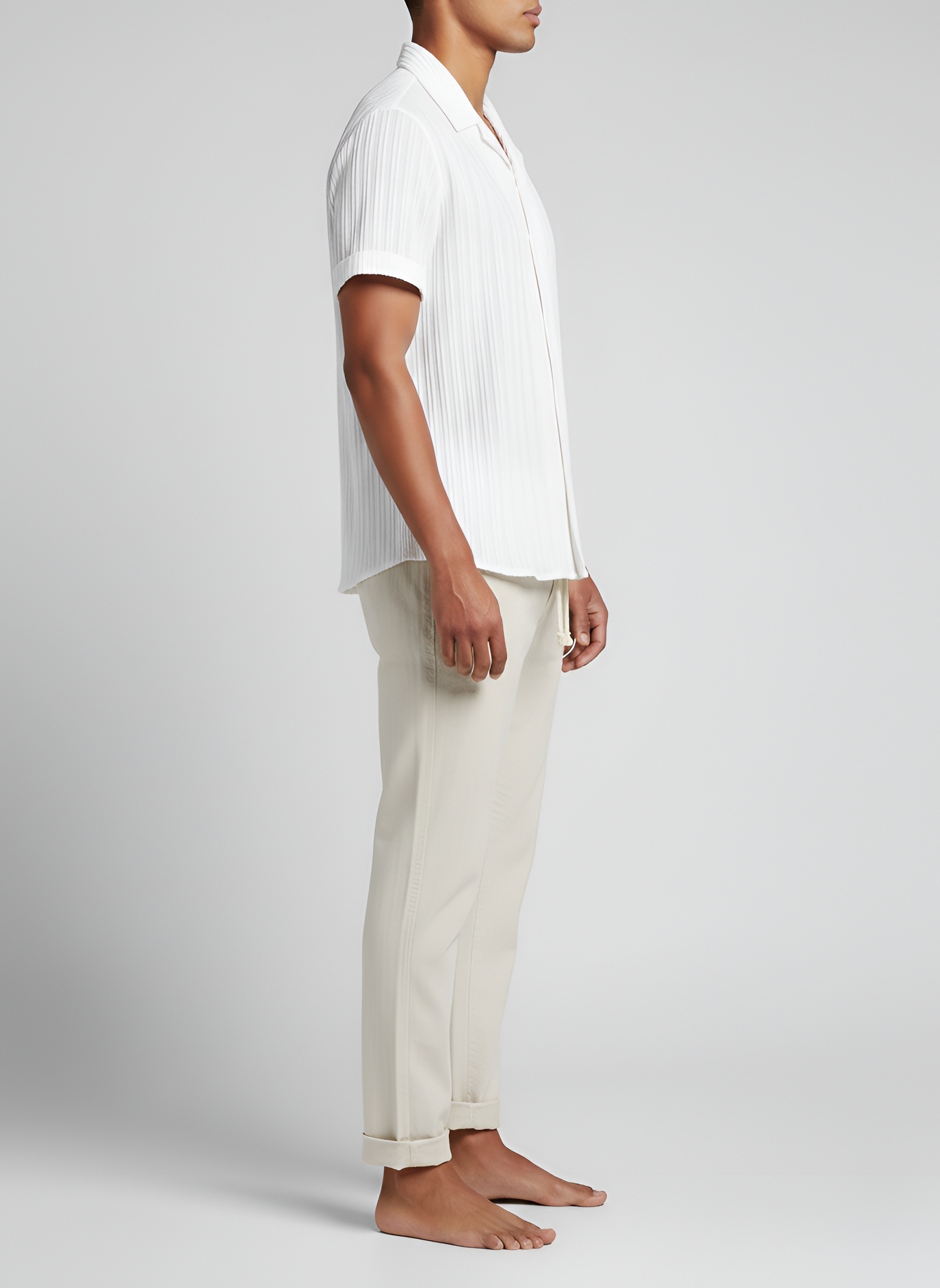 Conjunto de verano para hombre con camisa de manga corta y pantalones de algodón ligero