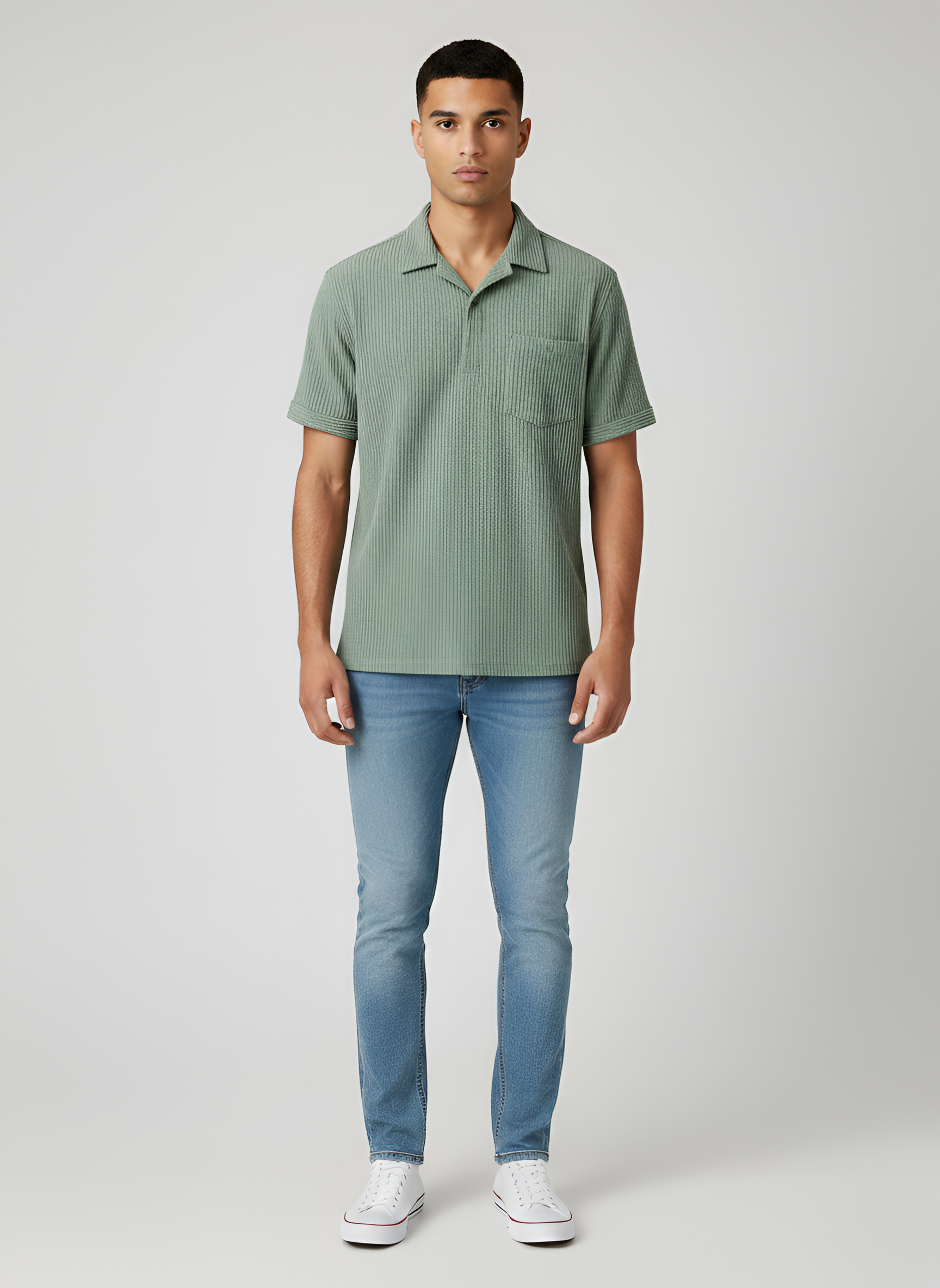 Pánské krátké rukávy polo z bavlny – neformální polokošile s náprsní kapsou