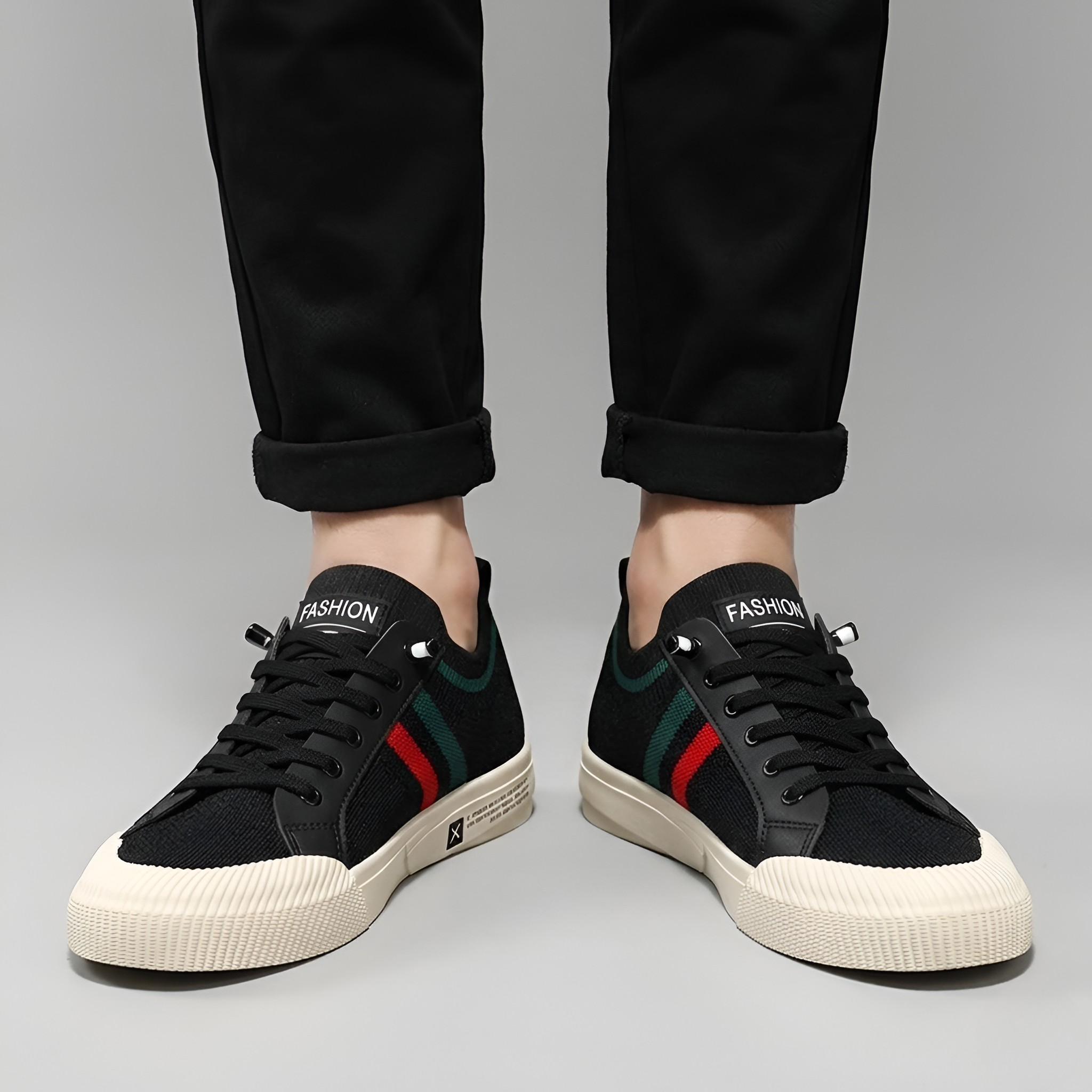 Herre Sneakers i Strik med Snørebånd Letvægts Casual Sko til Hverdag