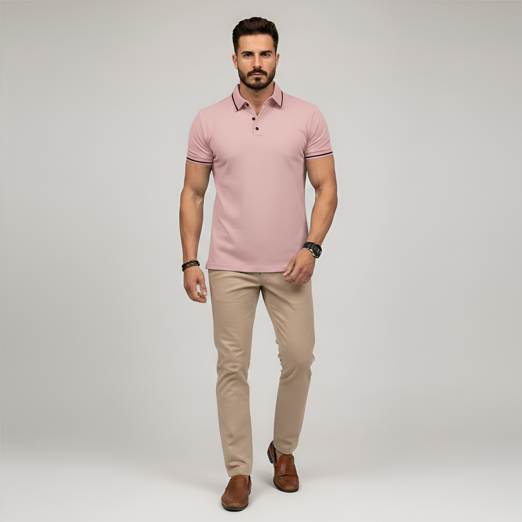 Pánské polo tričko z bavlny – úzký střih krátký rukáv polo košile