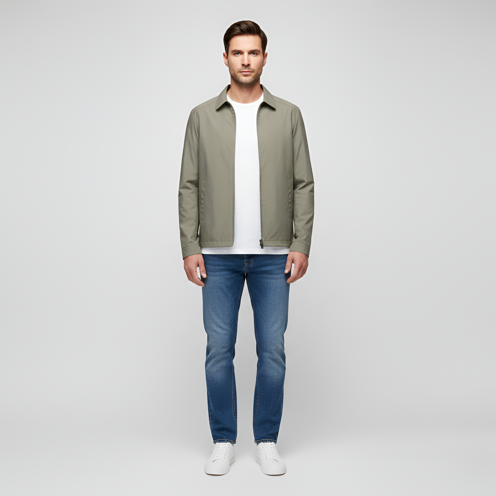 Chaqueta de verano para hombre Bellivaro, chaqueta ligera de entretiempo con cremallera y material cortaviento