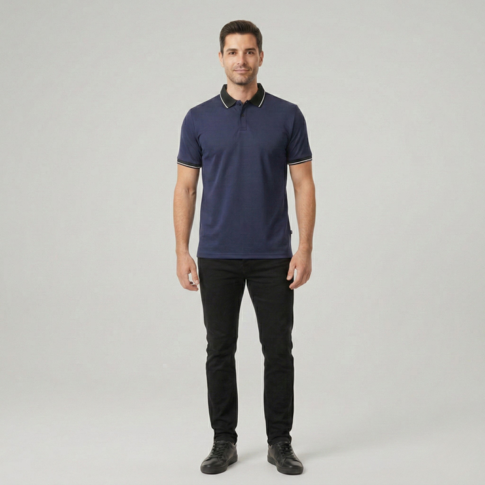 Tricou polo bărbați din bumbac – Polo cu mânecă scurtă și guler