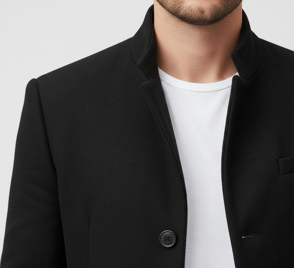 Bellivaro herre uldfrakke lang klassisk vinterfrakke