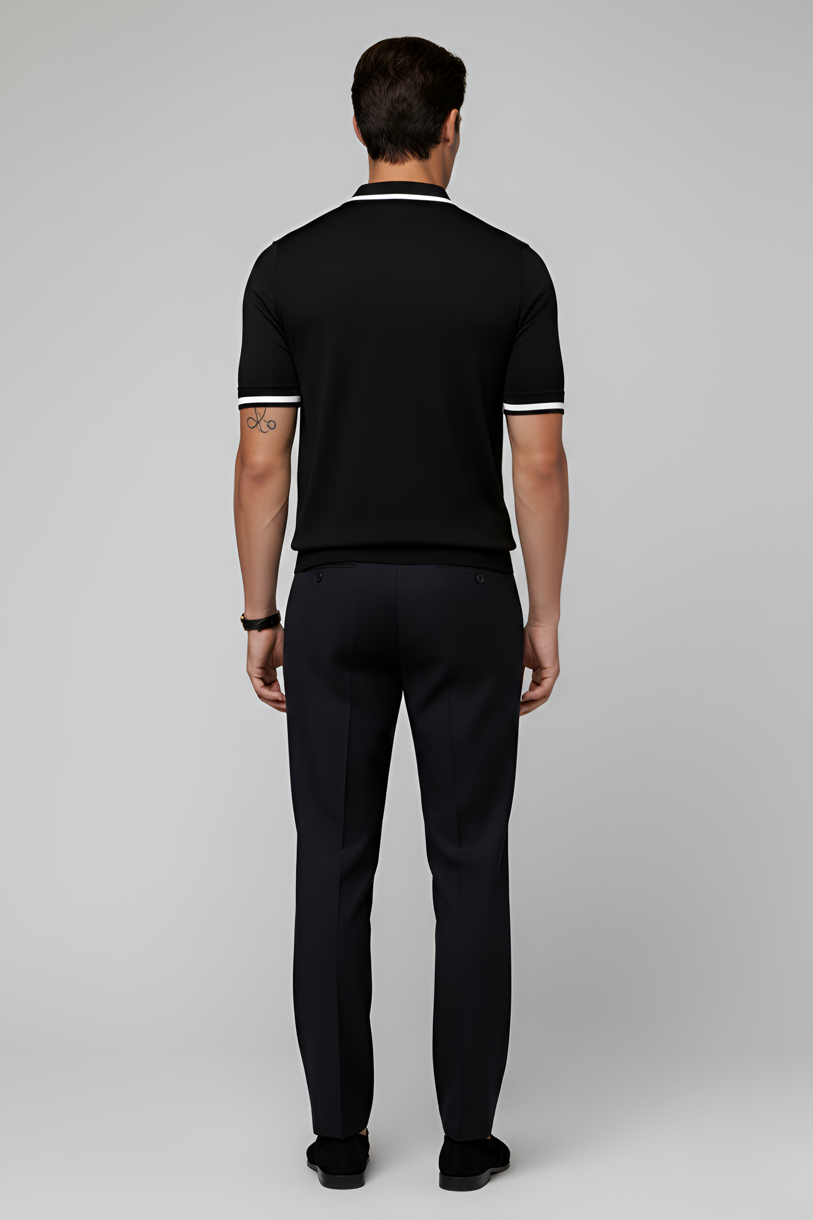 Camiseta tipo polo para hombre de algodón con cuello y manga corta