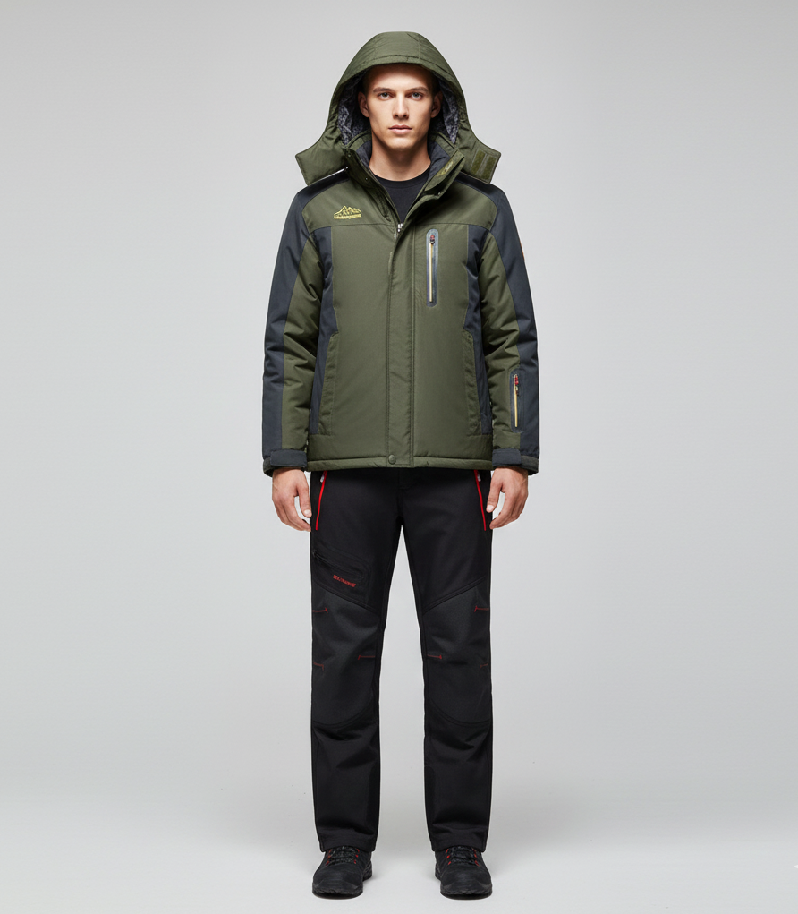 Σετ εξωτερικού χώρου Bellivaro για άνδρες, αδιάβροχο μπουφάν και θερμικό παντελόνι