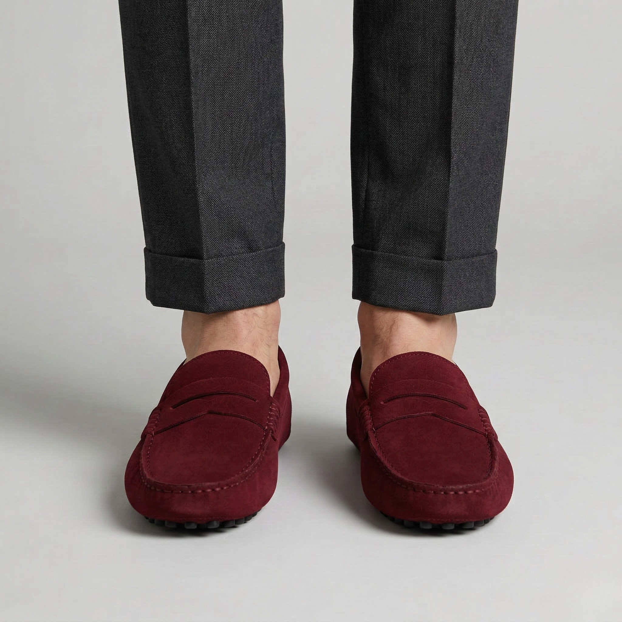 Pánske mokasíny z brúseného semišu, slip-on, pohodlné bežné topánky pre mužov