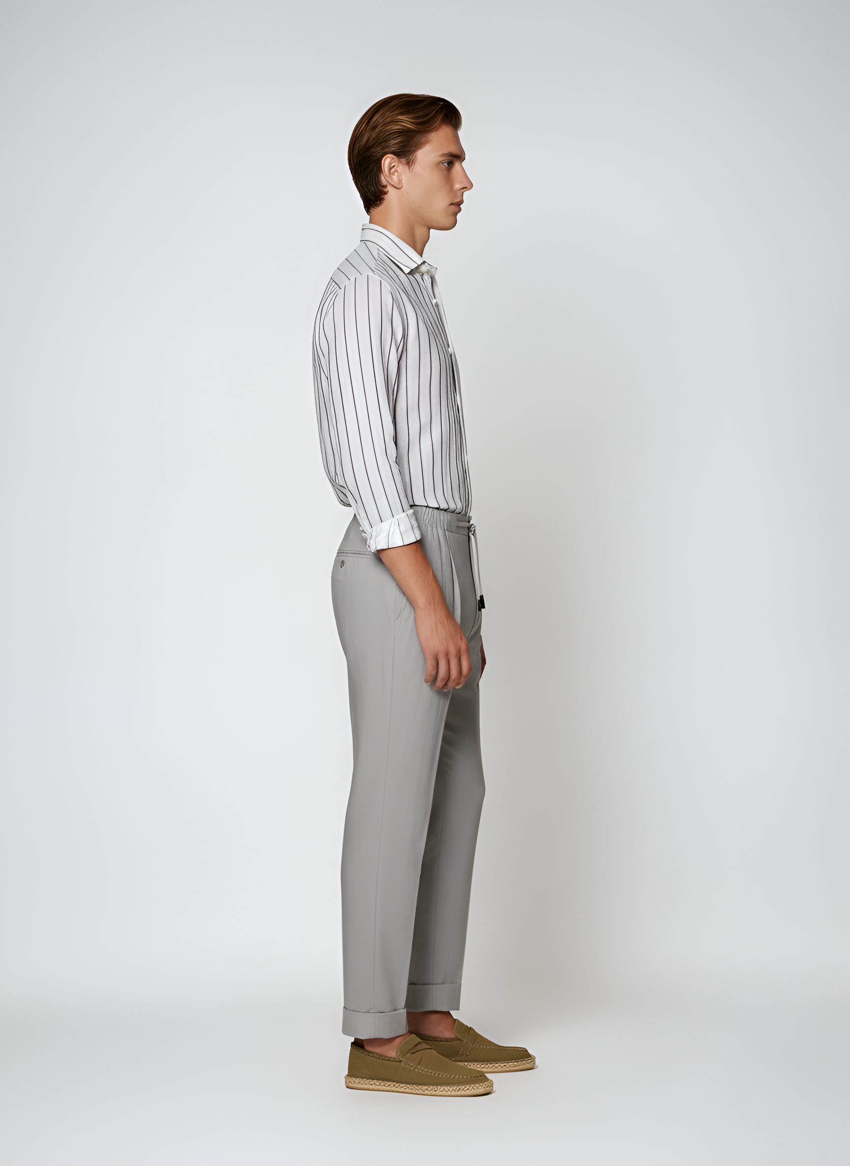 Bellivaro ανδρικό παντελόνι με ελαστική μέση και κορδόνι – κλασικό tailored παντελόνι