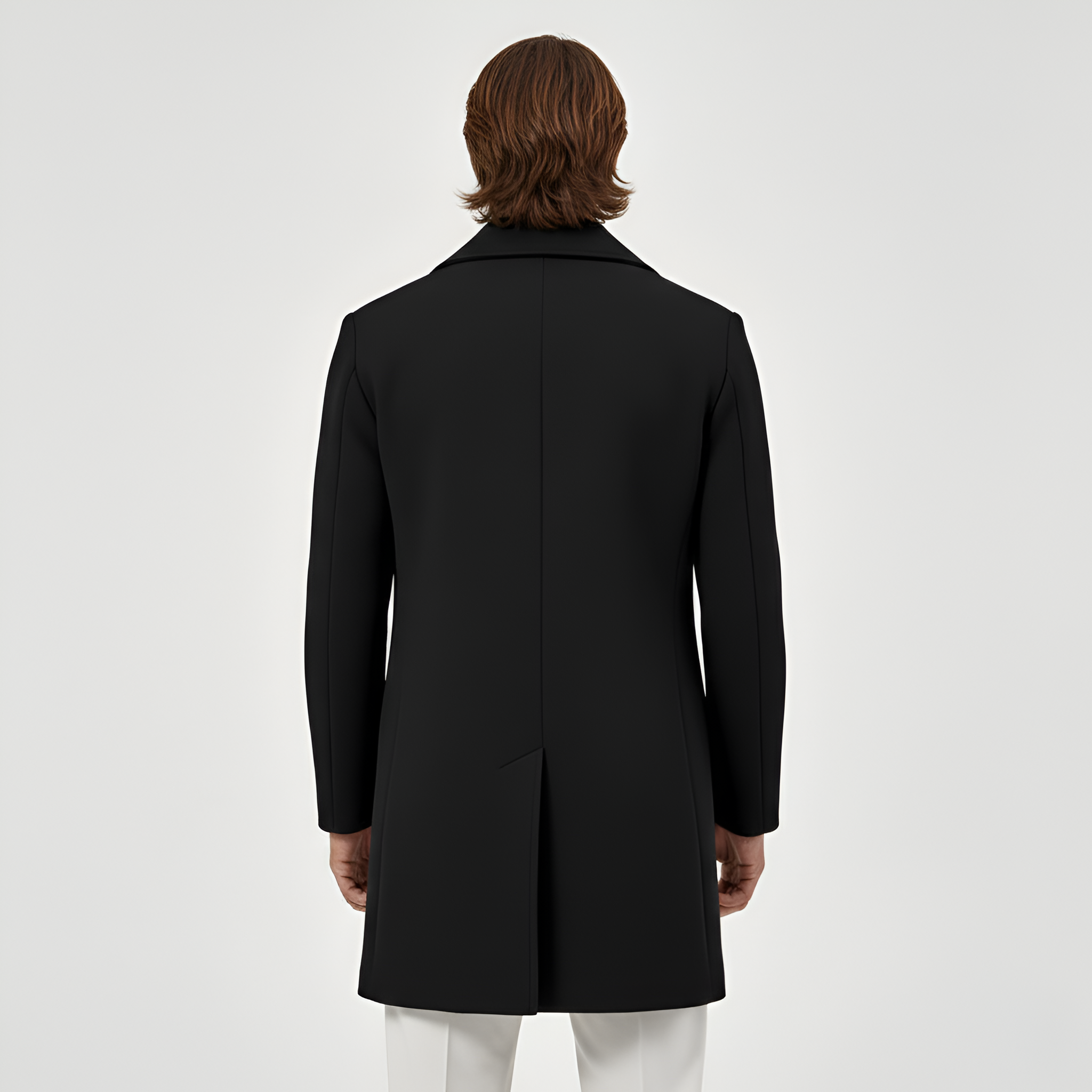 Bellivaro férfi kétsoros gyapjúkeverék kabát klasszikus szabással