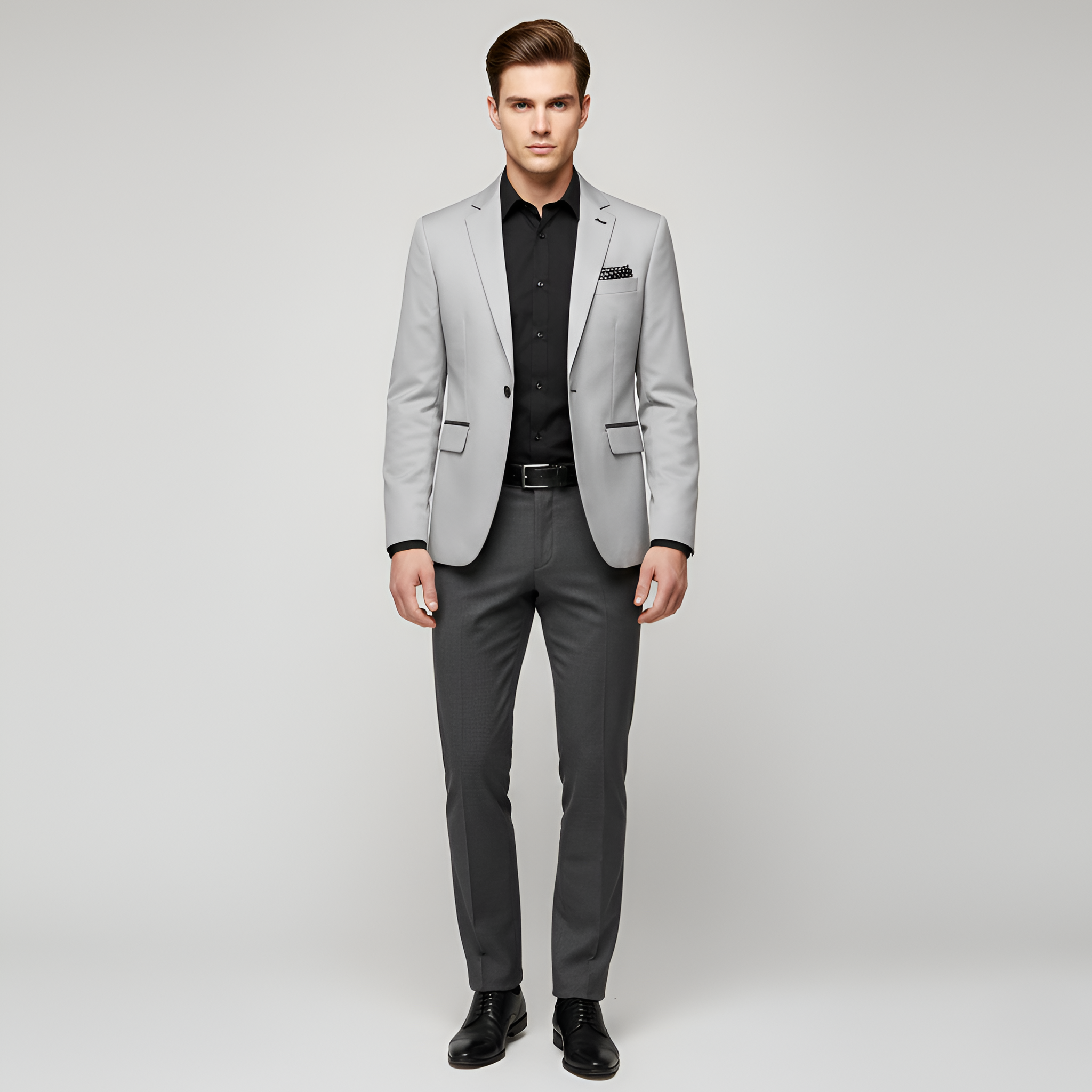 Bellivaro férfi blézer hajtókával és gombos záródással formális és alkalmi használatra