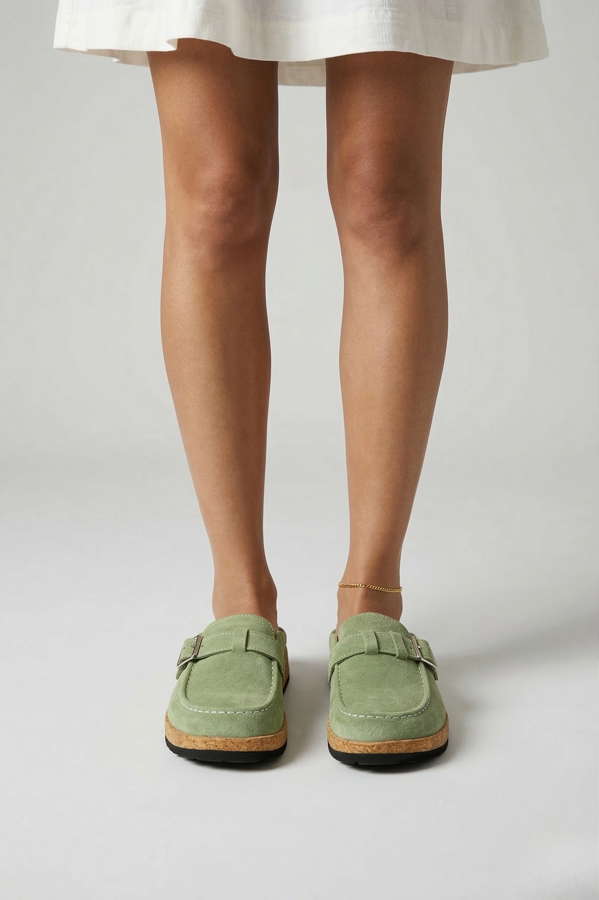 Women's Slip-On Loafers with Buckle, Comfortable Casual Mule Loafers for Everyday Wear