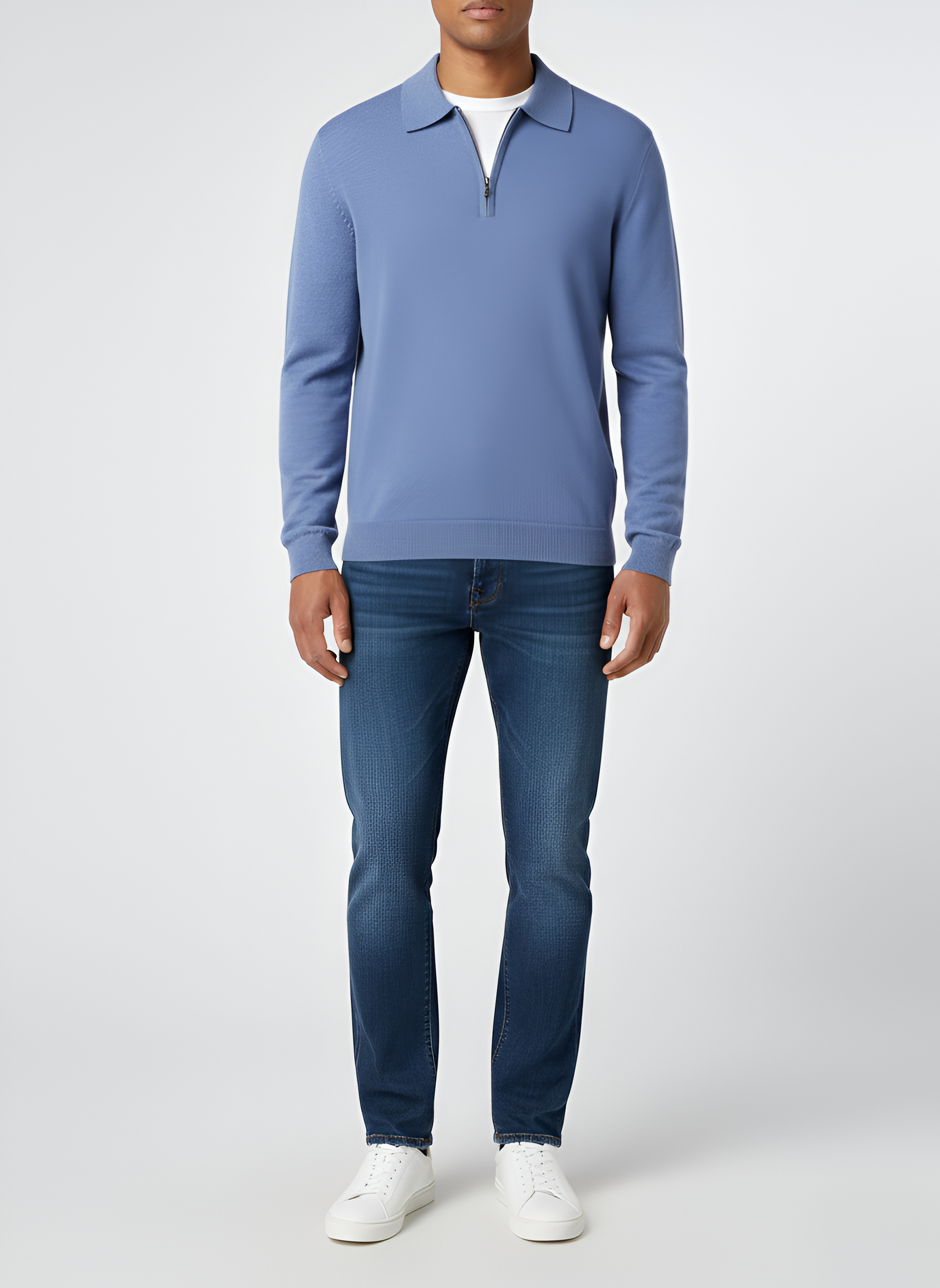 Bellivaro ανδρικό πουλόβερ με φερμουάρ μέχρι τη μέση από μαλλί