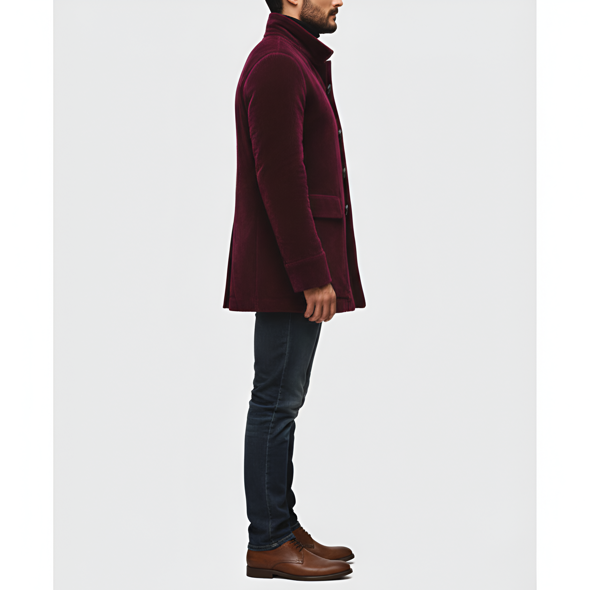 Bellivaro férfi kord kabát gombos záródással