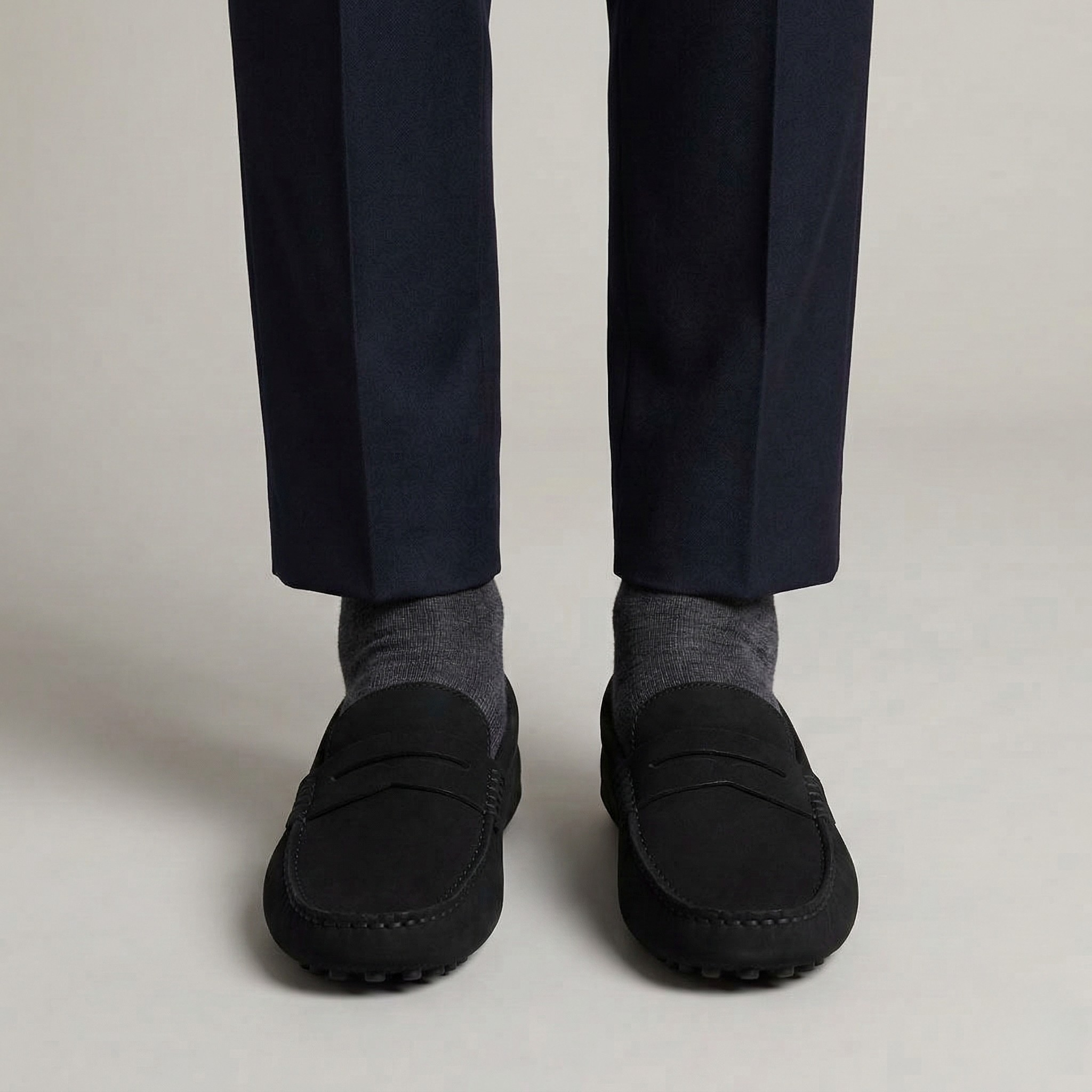 Pánske mokasíny z brúseného semišu, slip-on, pohodlné bežné topánky pre mužov