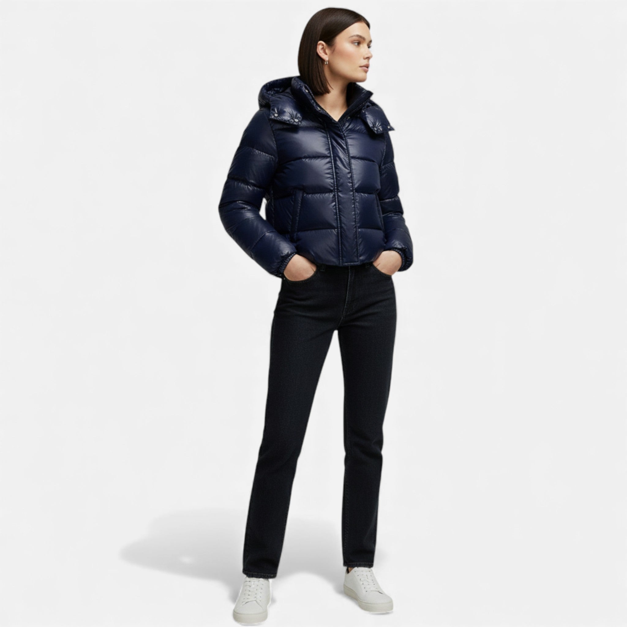 Damen Winterjacke mit Kapuze – Warme Steppjacke