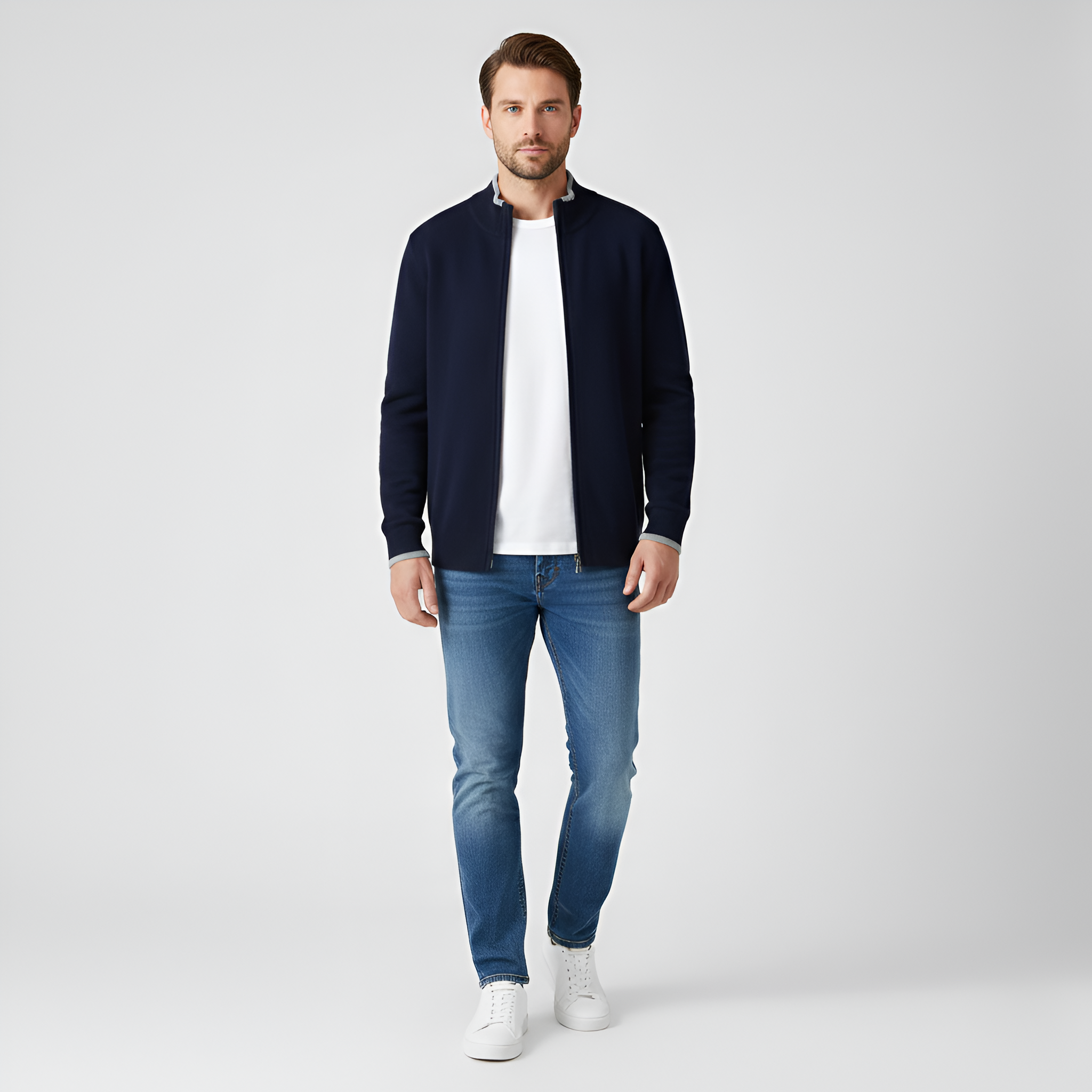 Bellivaro ανδρική μάλλινη ζακέτα με φερμουάρ