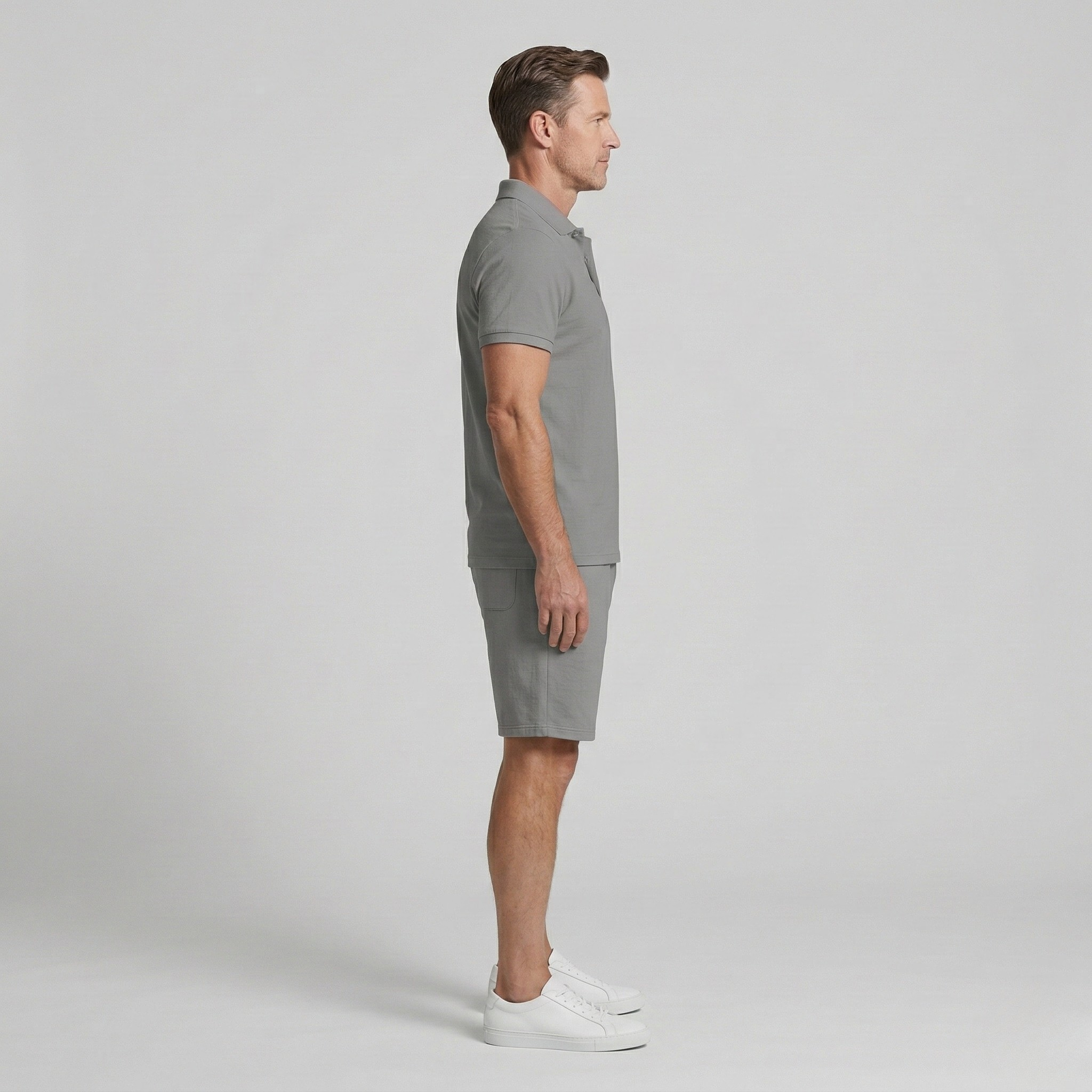 Pánsky letný set s polokošeľou a šortkami z bavlny, pohodlný voľnočasový set pre mužov