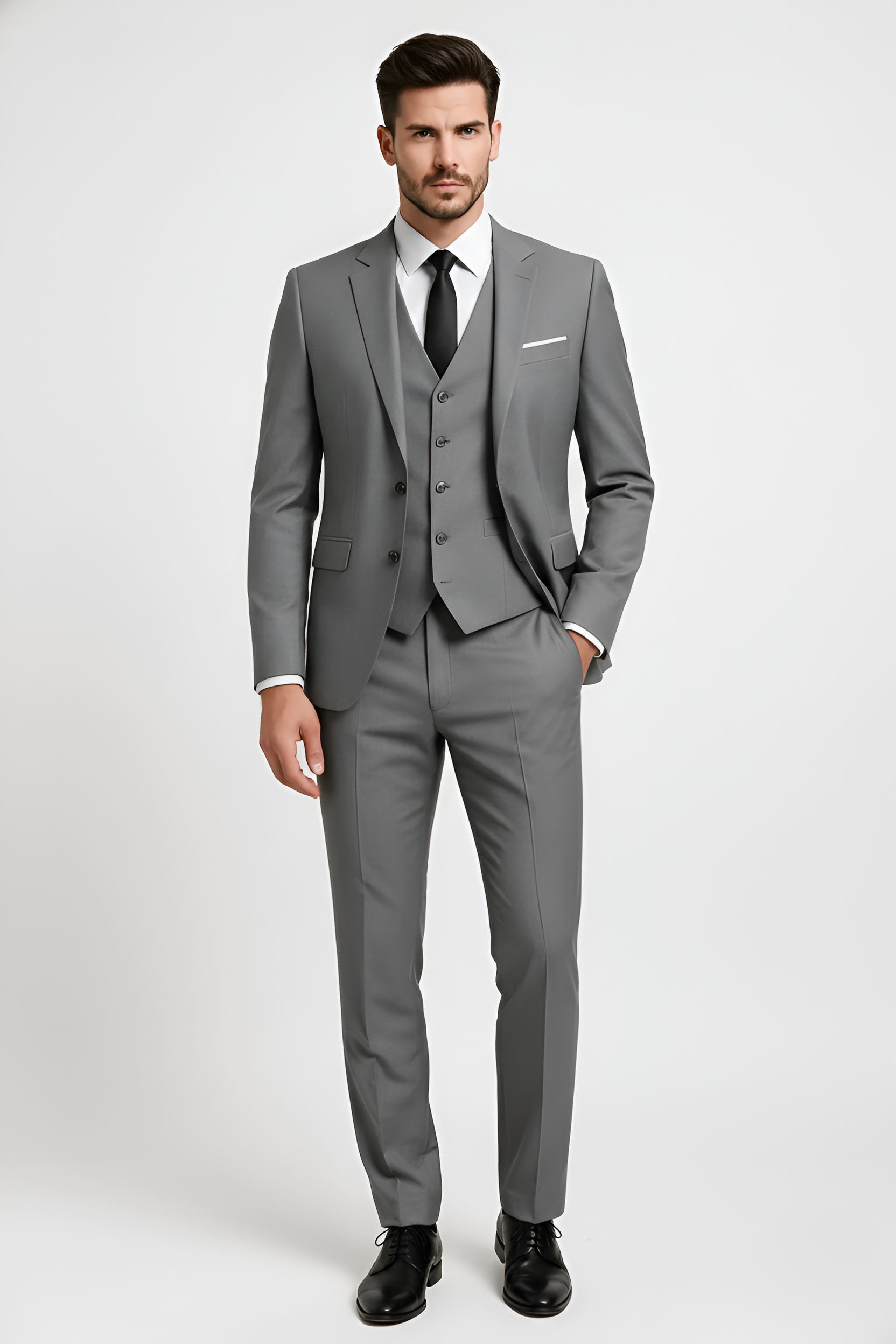 Bellivaro herre jakkesæt i klassisk pasform med vest