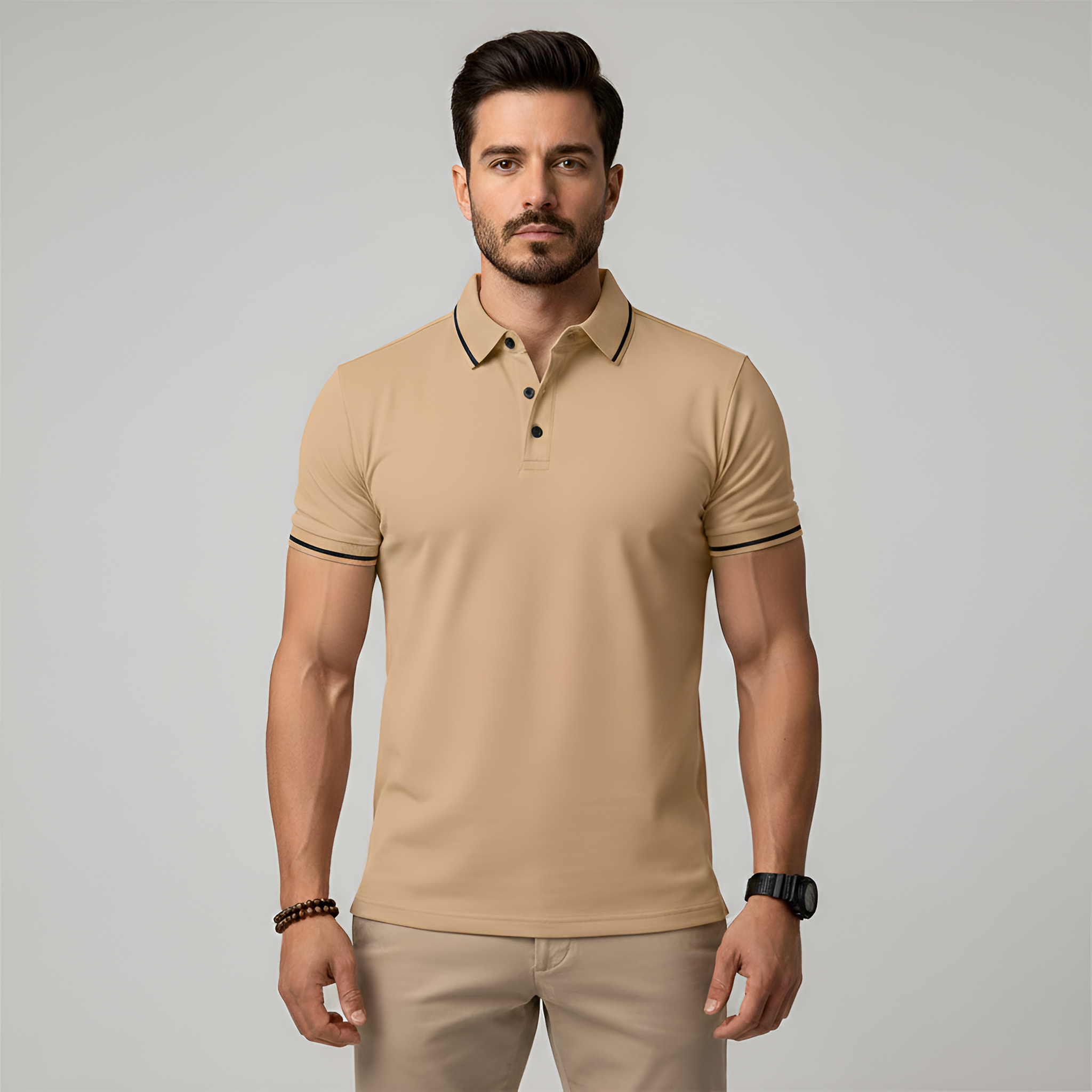 Pánské polo tričko z bavlny – úzký střih krátký rukáv polo košile