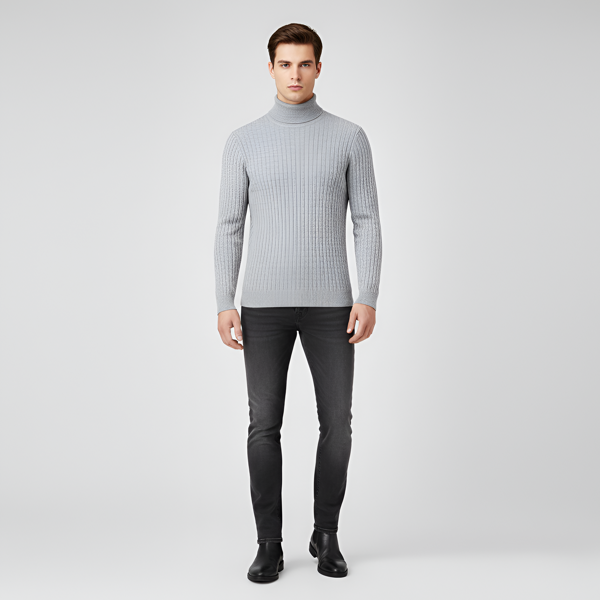 Bellivaro men's turtleneck sweater long-sleeved classic fit