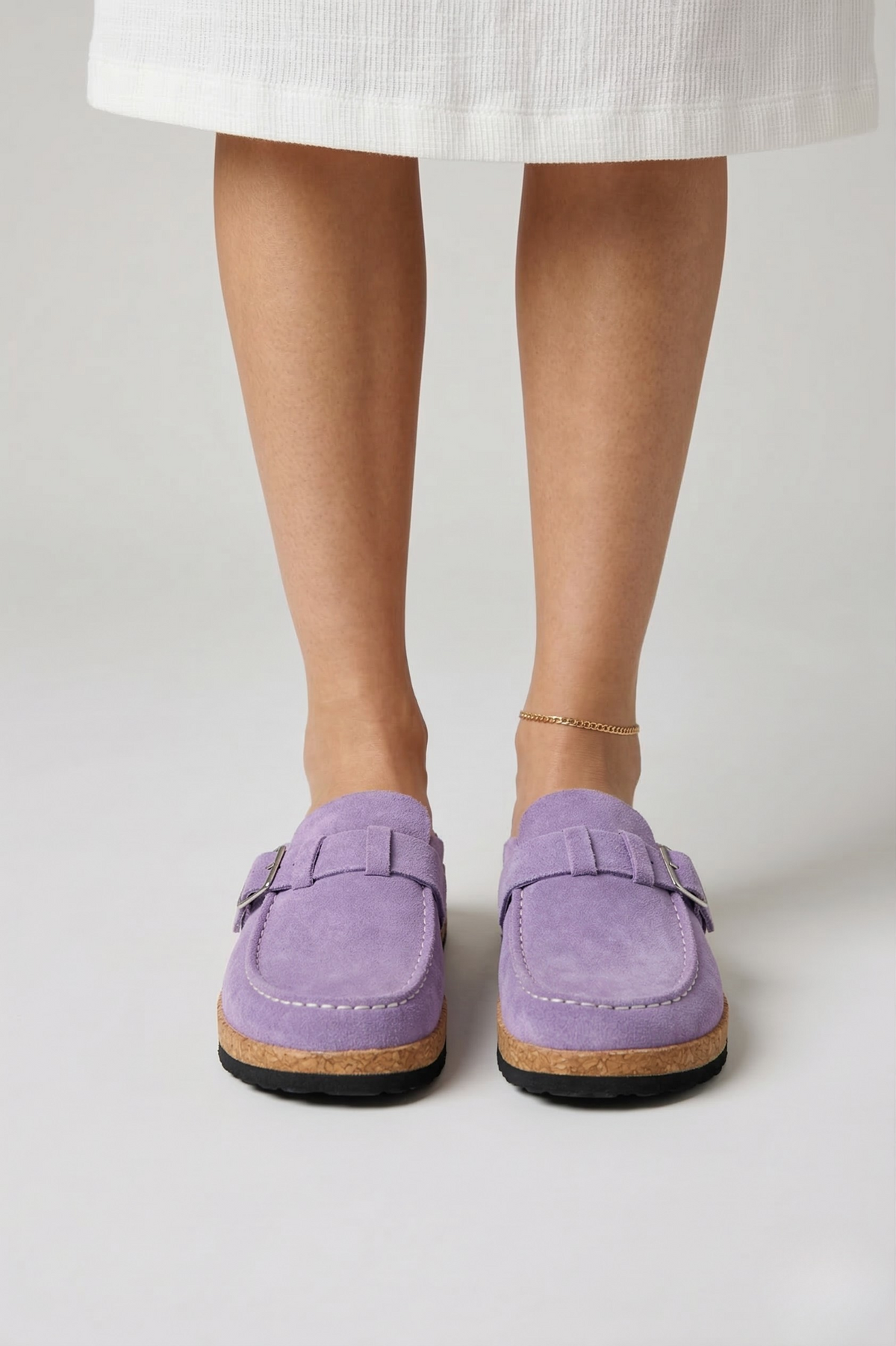 Women's Slip-On Loafers with Buckle, Comfortable Casual Mule Loafers for Everyday Wear