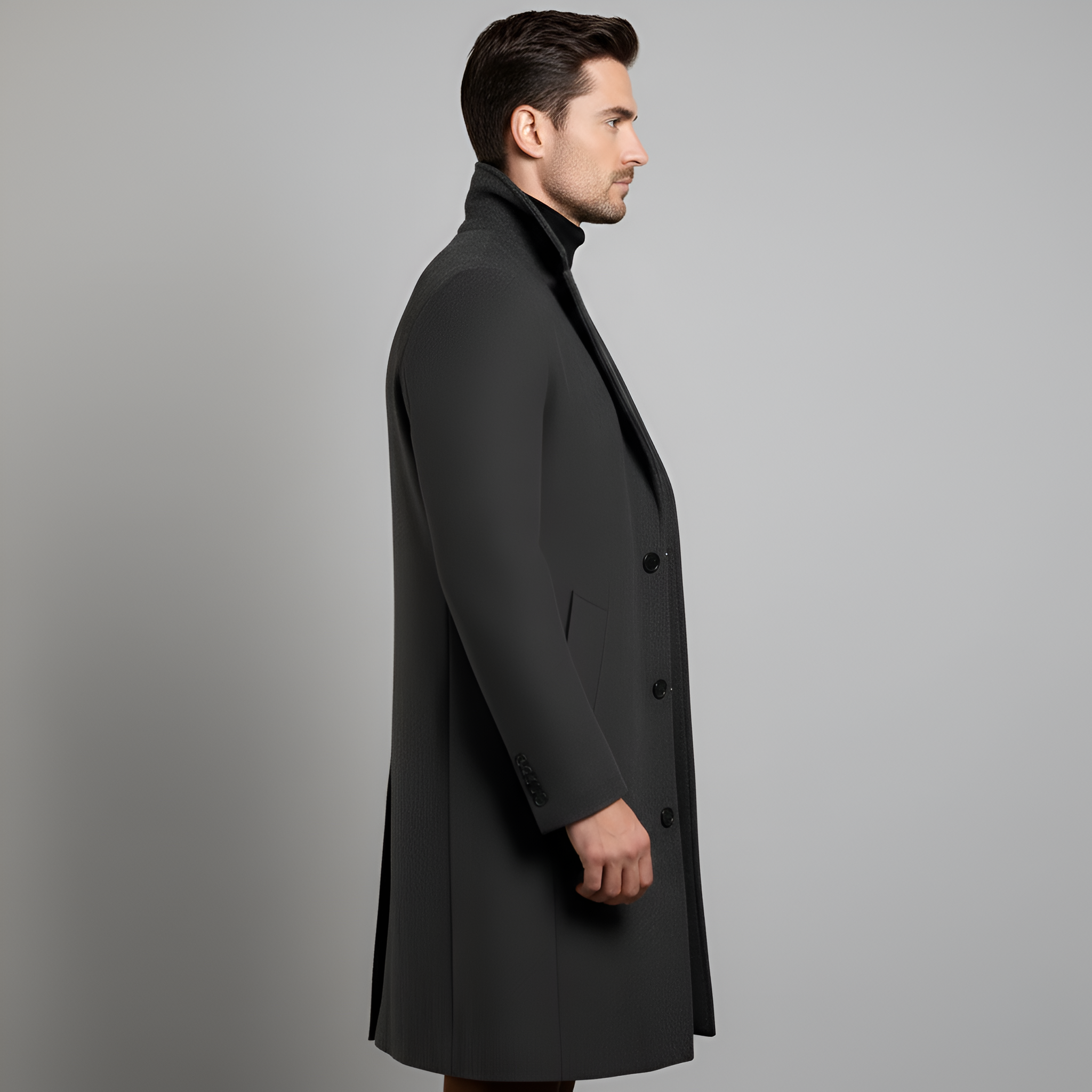 Bellivaro ανδρικό παλτό από μείγμα μαλλιού με κλασική εφαρμογή