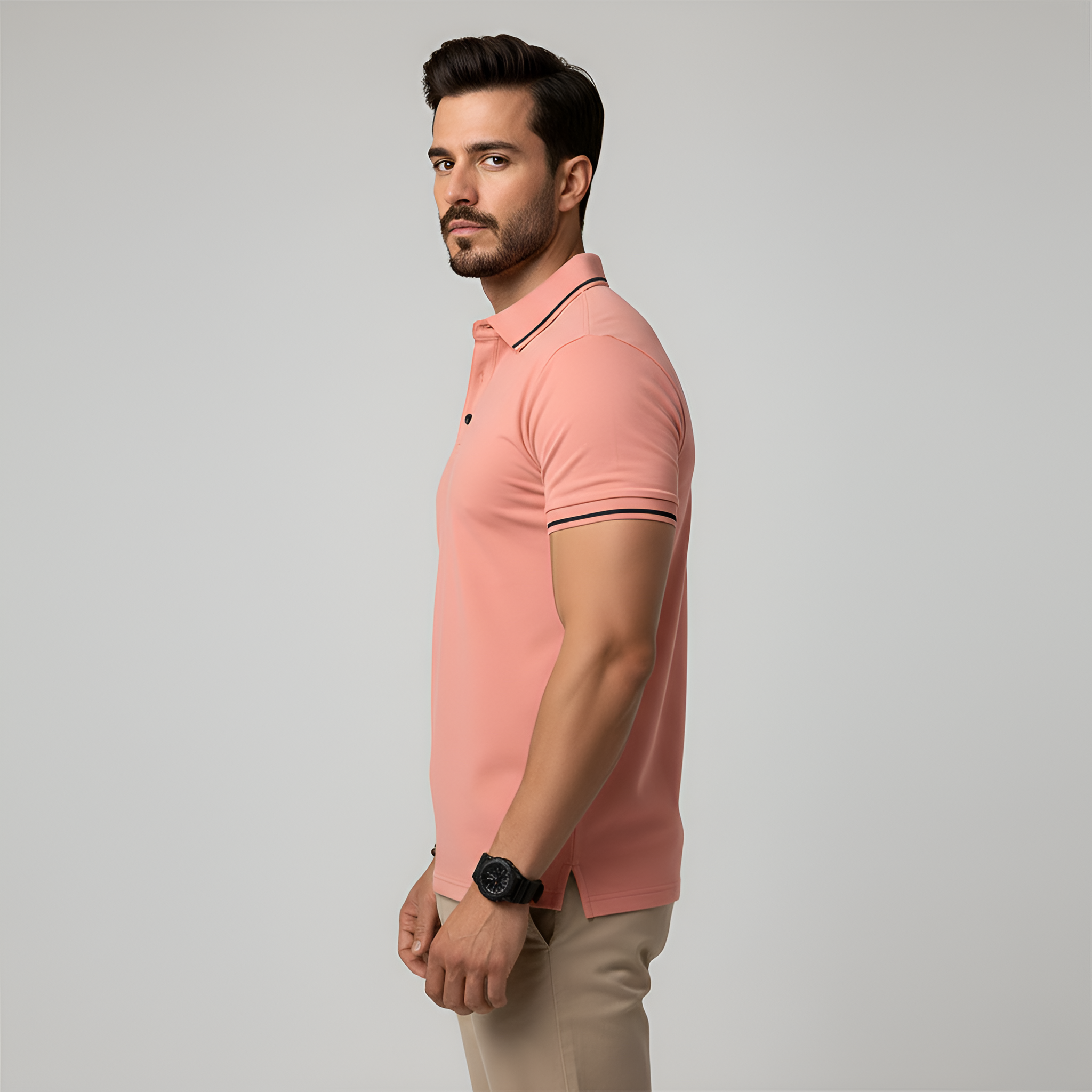 Pánské polo tričko z bavlny – úzký střih krátký rukáv polo košile